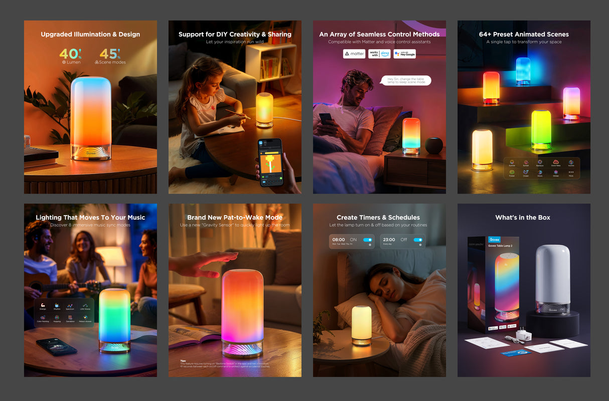 Govee RGBICWW Table Lamp - UNBOXED DEAL