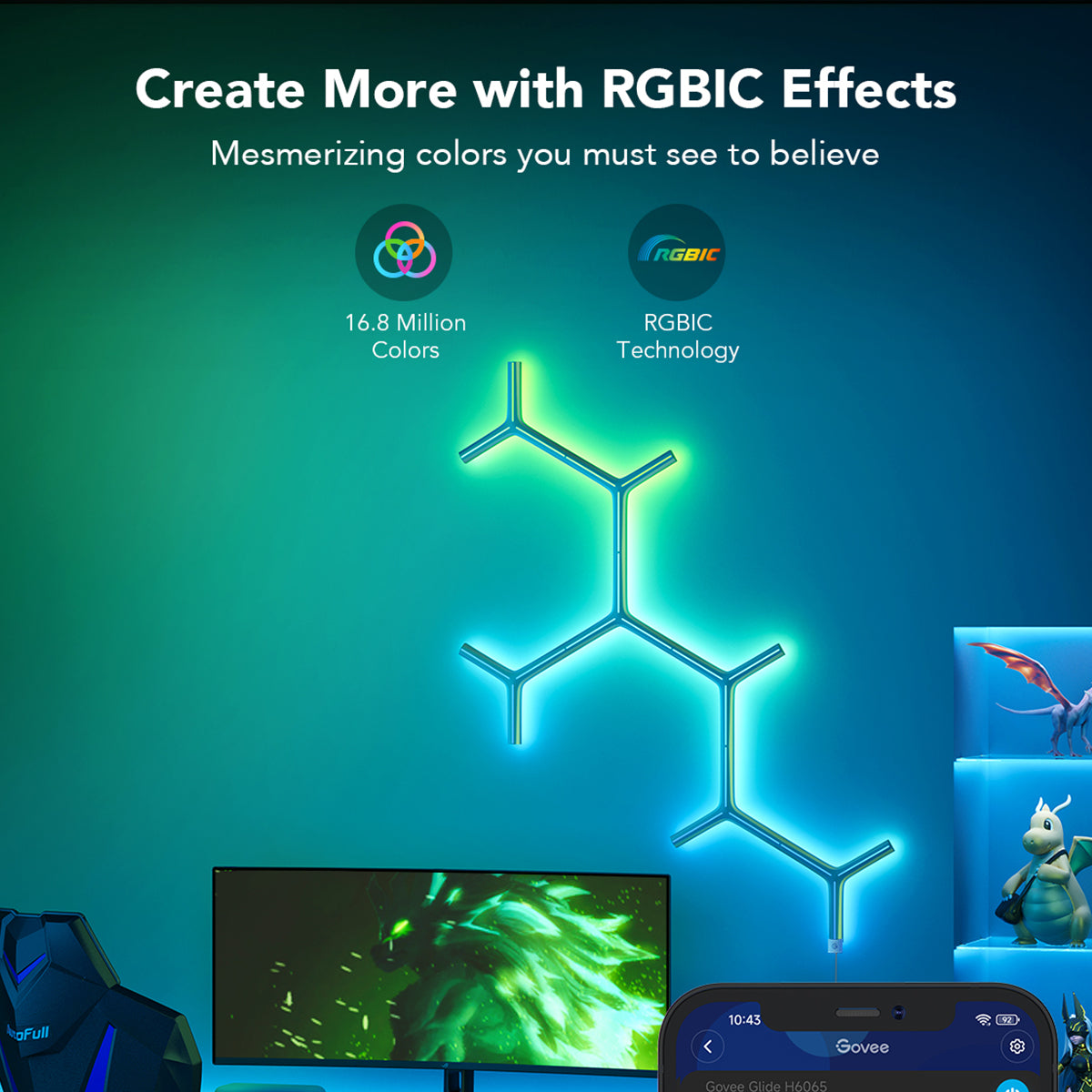 Govee Y Shape Light Panel (7 pack) - Smart LED Light - UNBOXED DEAL