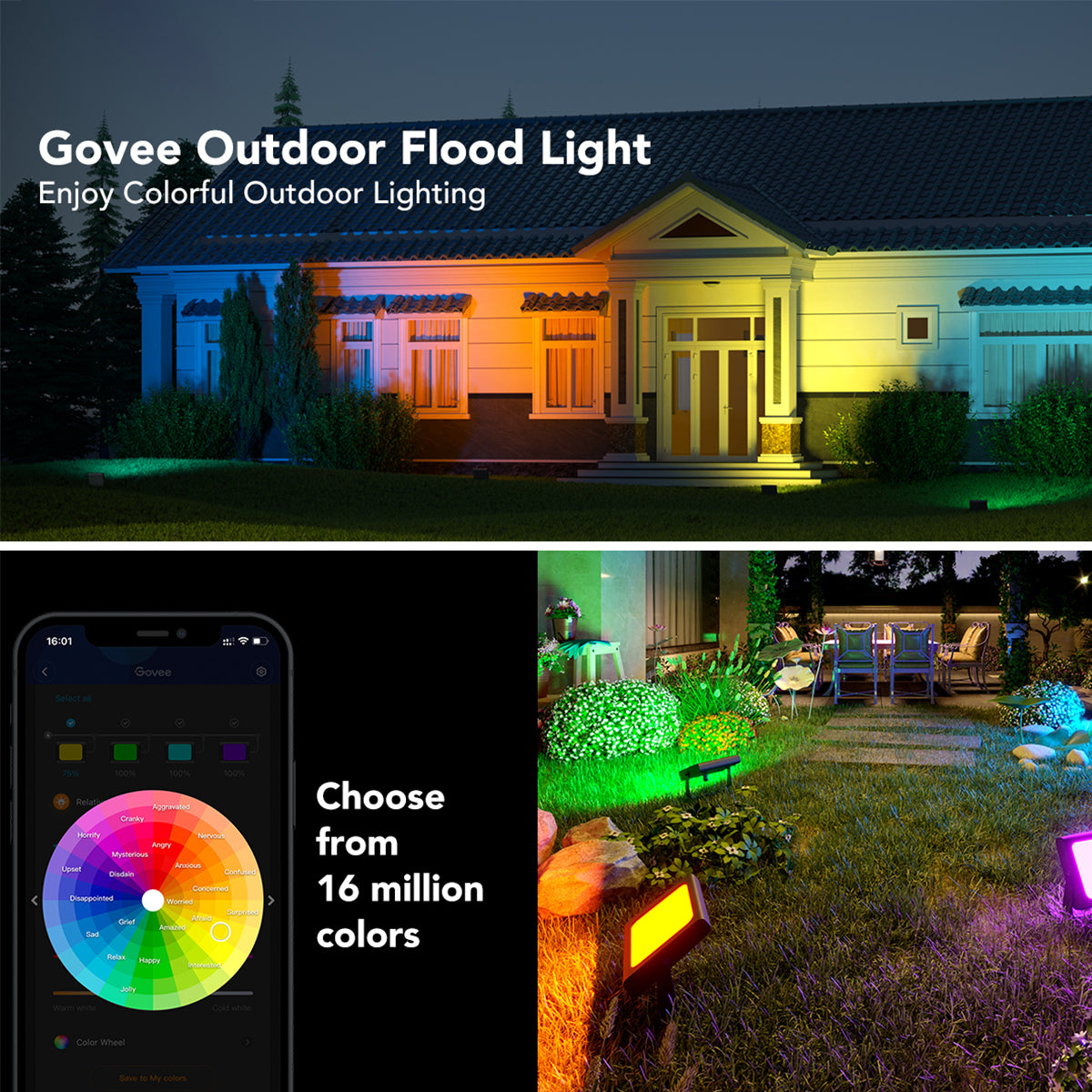 Govee RGBICWW LED Smart Flood Lights (4 Pack) - Smart Light
