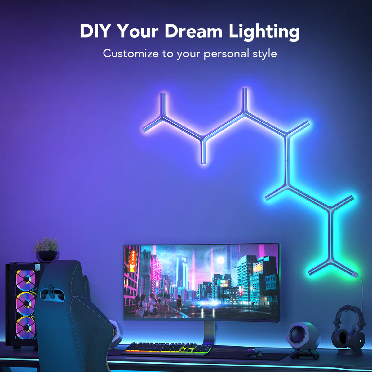 Govee Y Shape Light Panel (7 pack) - Smart LED Light - UNBOXED DEAL