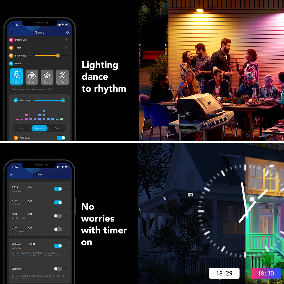 Govee RGBICWW LED Smart Flood Lights (4 Pack) - Smart Light