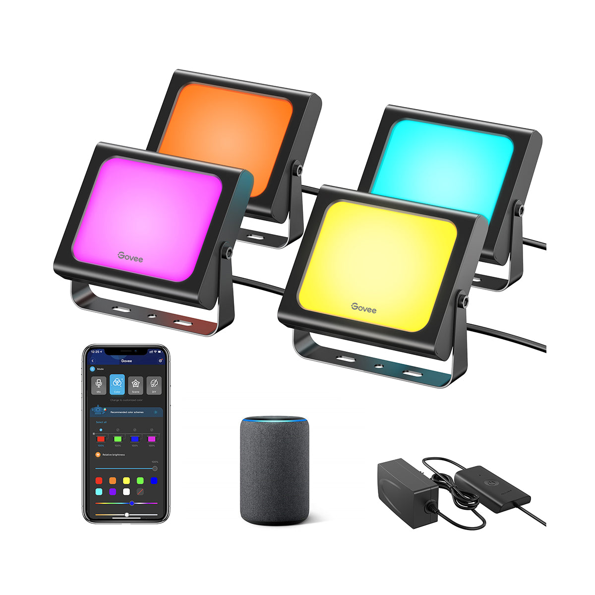 Govee RGBICWW LED Smart Flood Lights (4 Pack) - Smart Light