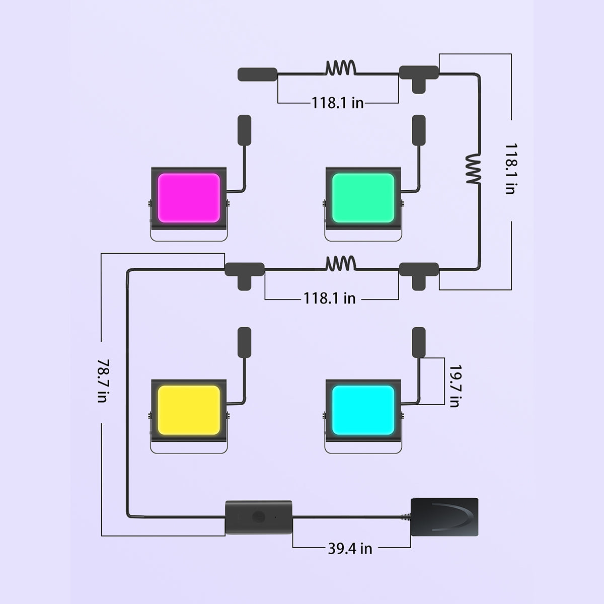 Govee RGBICWW LED Smart Flood Lights (4 Pack) - Smart Light