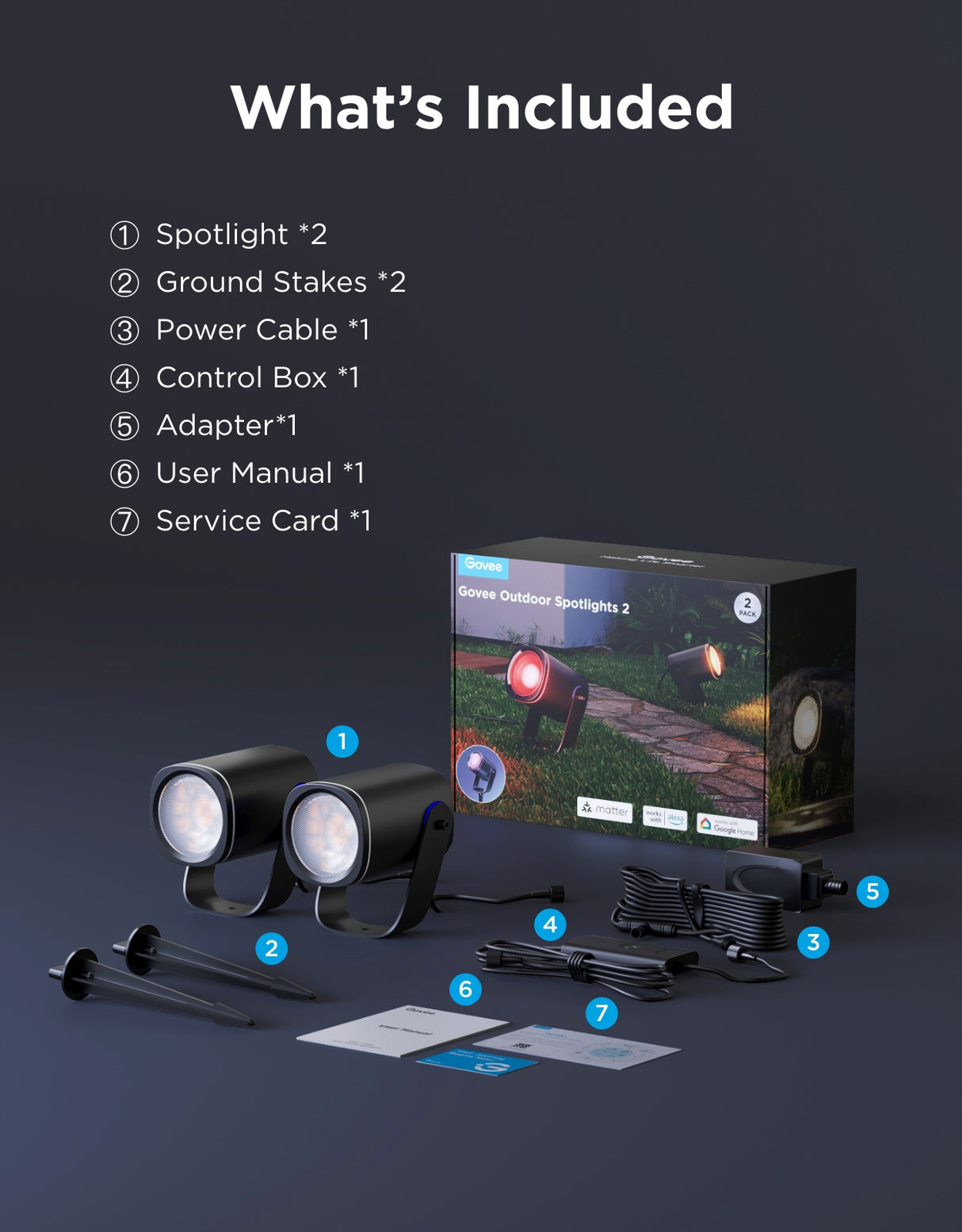 Govee RGBICWW Outdoor Spotlights