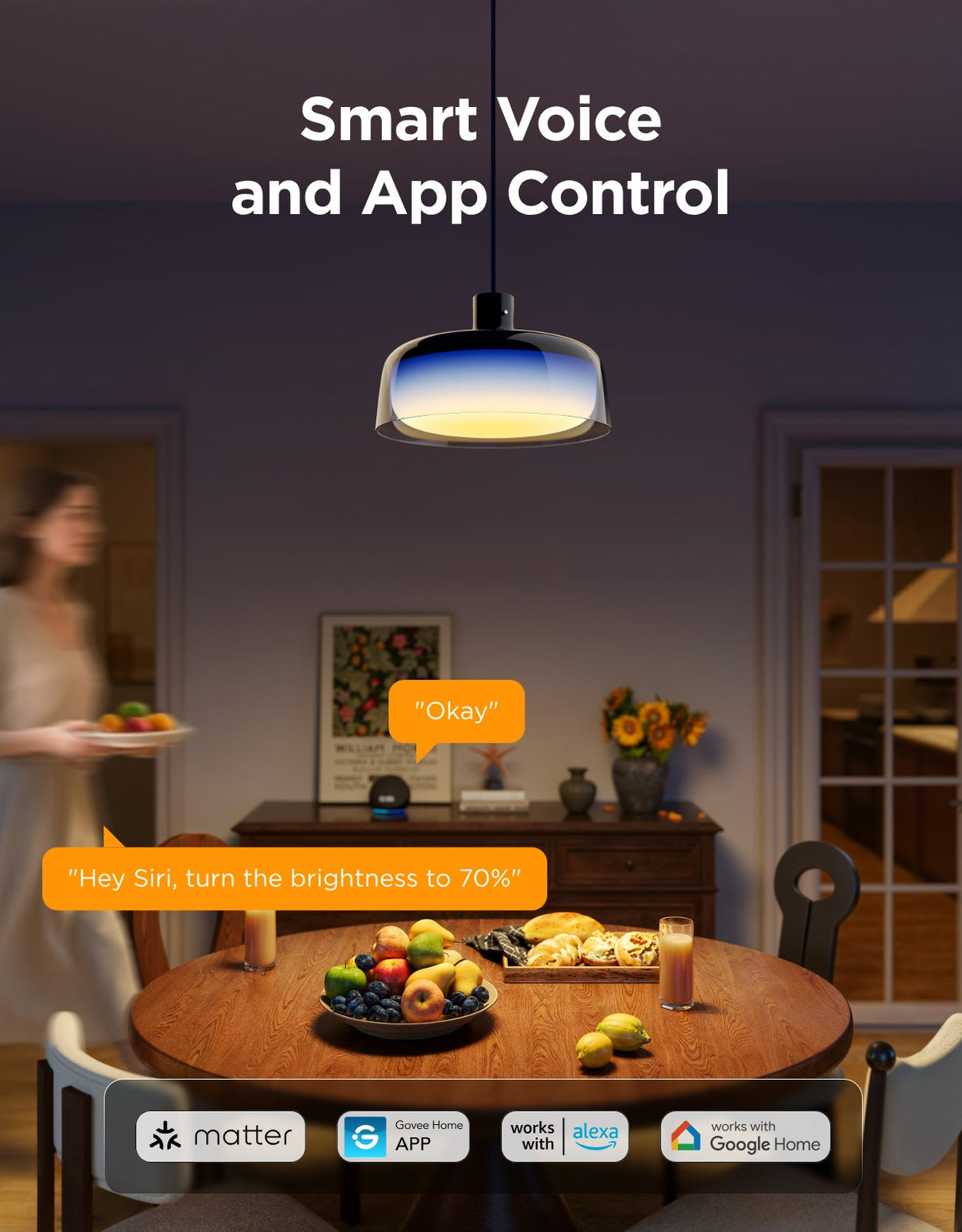 Govee Pendant Light for Kitchen Island, Three-Layer RGBIC Smart Lighting