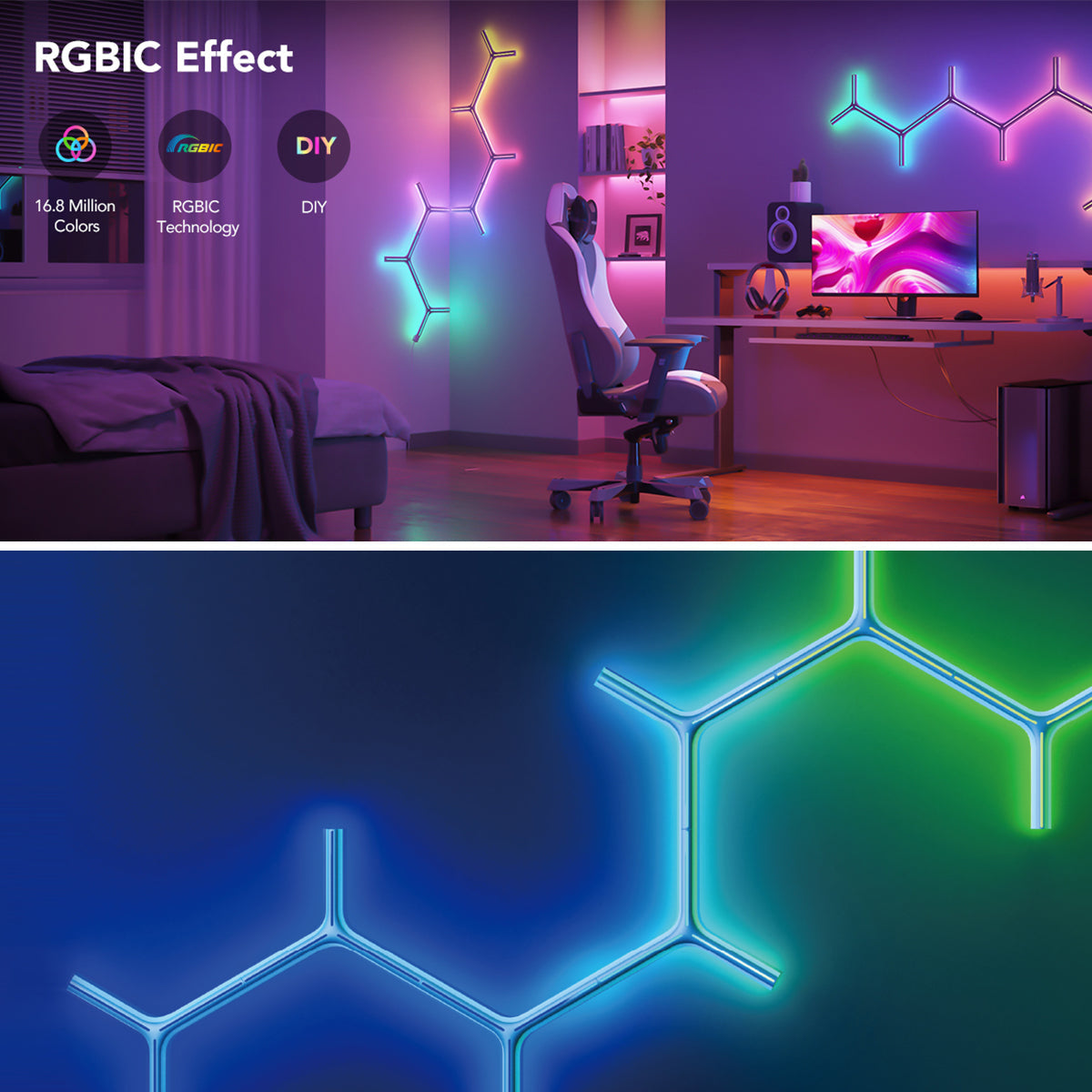 Govee Y Shape Light Panel (7 pack) - Smart LED Light - UNBOXED DEAL