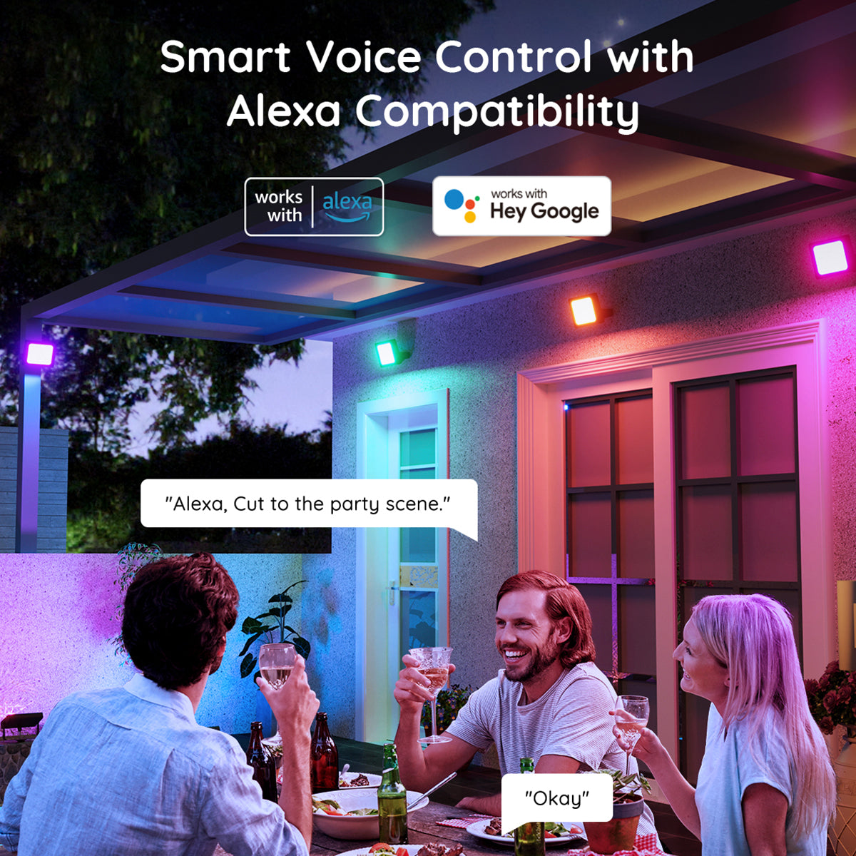 Govee RGBICWW LED Smart Flood Lights (4 Pack) - Smart Light