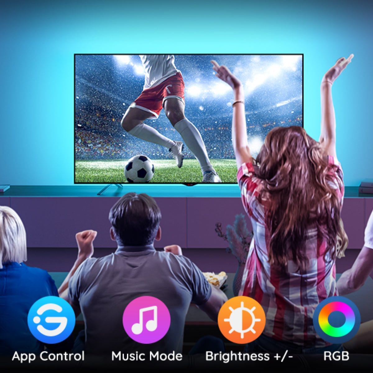 Govee Bluetooth RGB LED Backlight Strip for TVs (TV Sizes of 46-60 Inches)