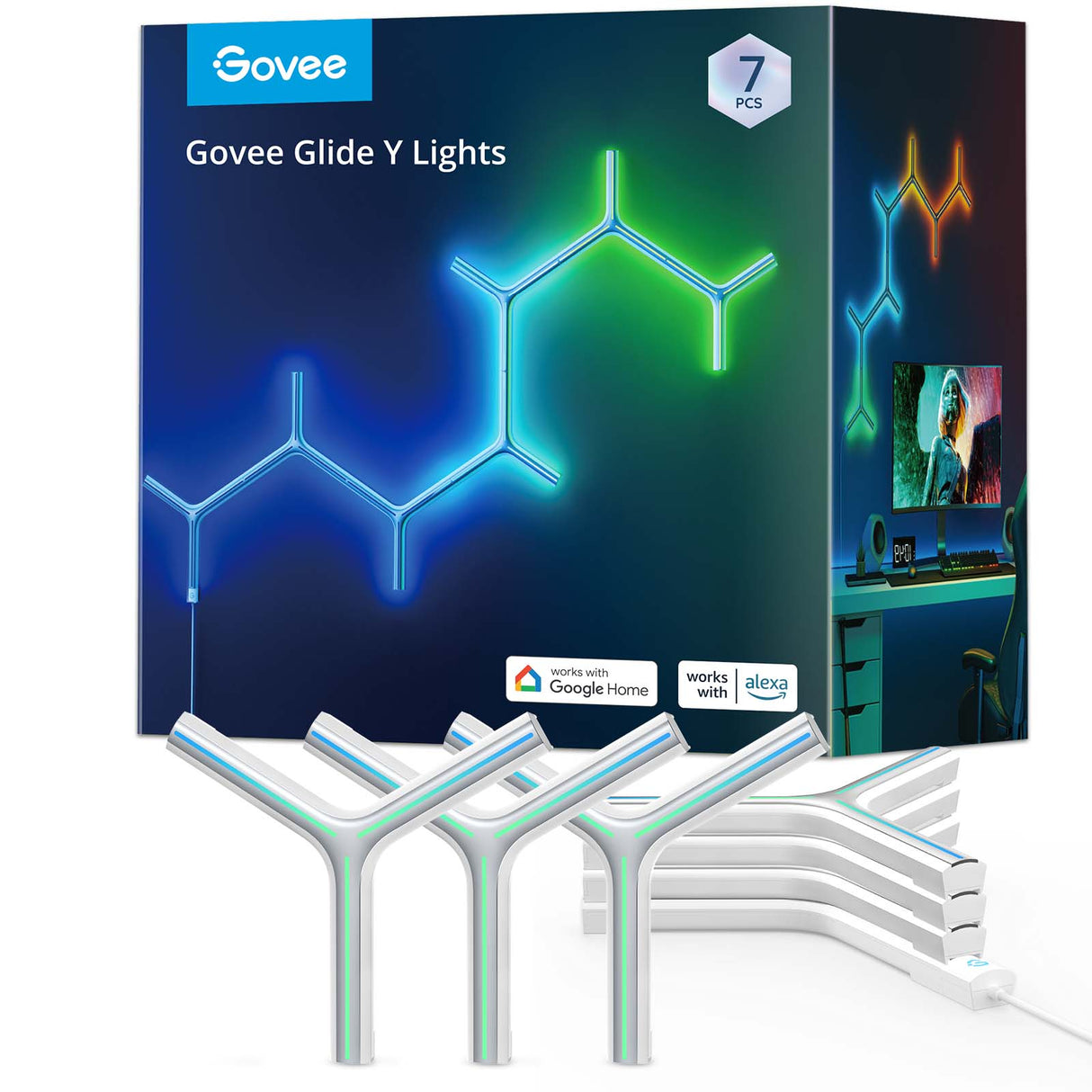 Govee Y Shape Light Panel (7 pack) - Smart LED Light - UNBOXED DEAL