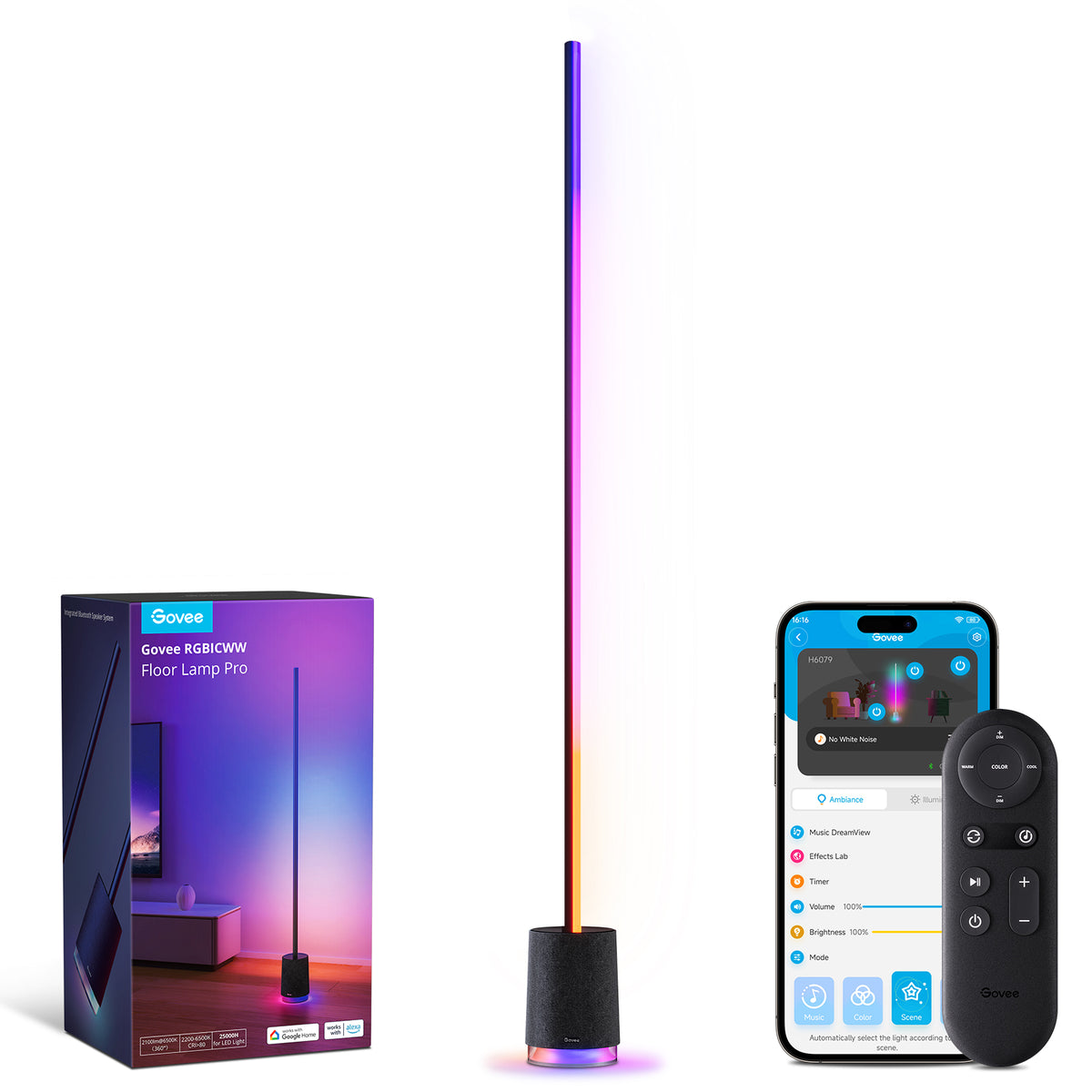 Govee Floor Lamp Pro RGBICWW Smart Floor Lamp with Speaker - 1.7m - Bl – Govee South Africa