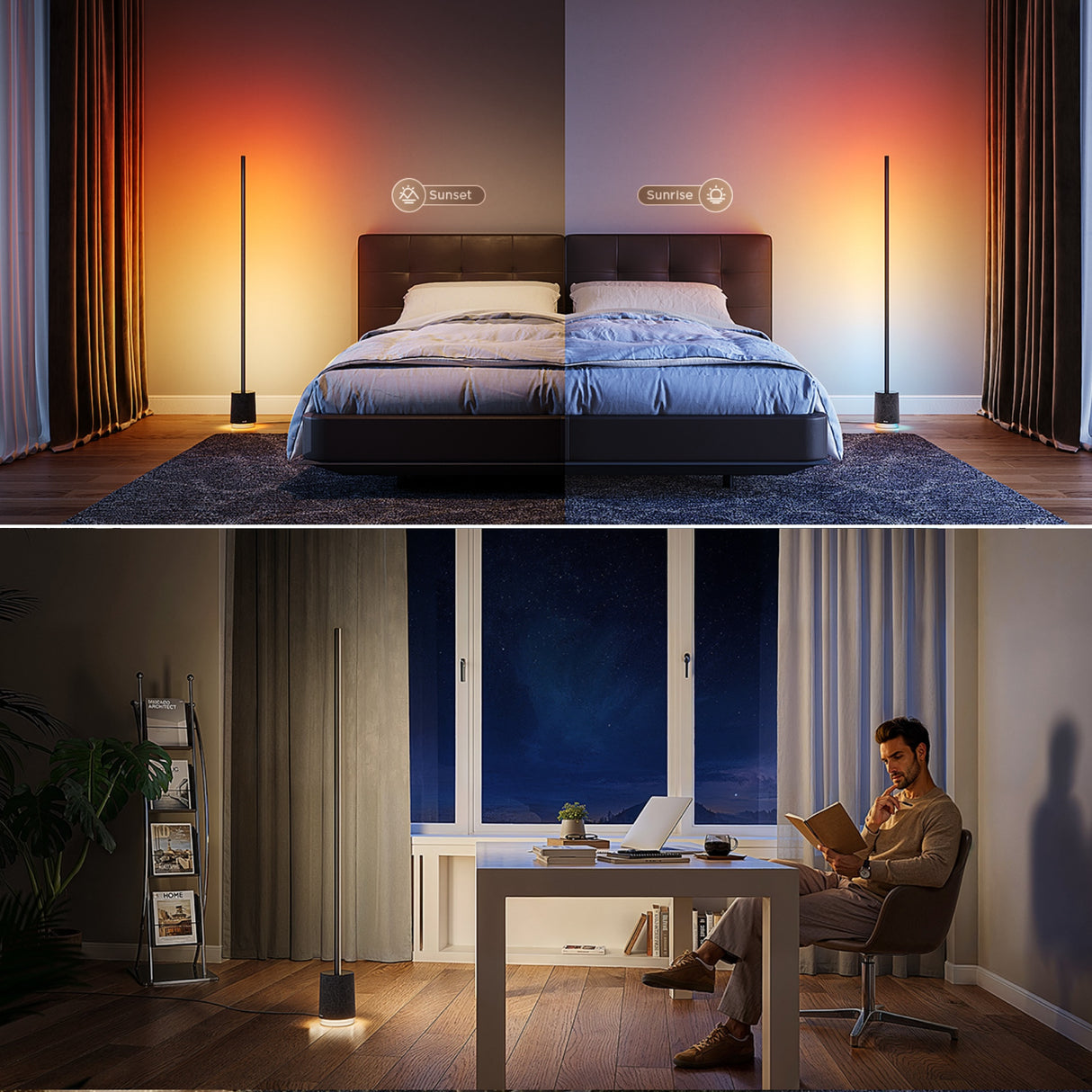 Govee Floor Lamp Pro RGBICWW Smart Floor Lamp with Speaker - 1.7m - Black