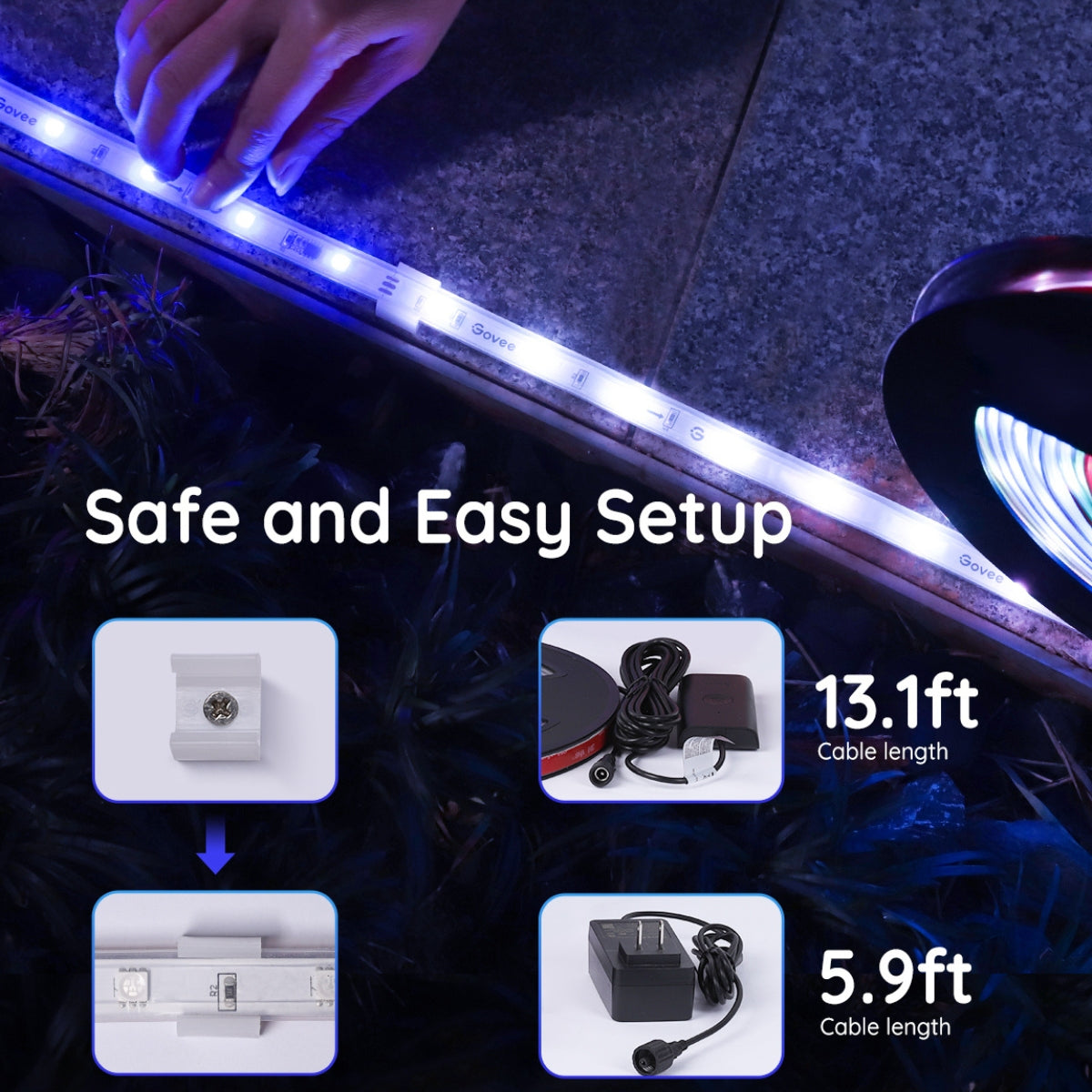 Govee Phantasy Outdoor Weather-proof Smart LED RGBIC Strip Lights (10m)