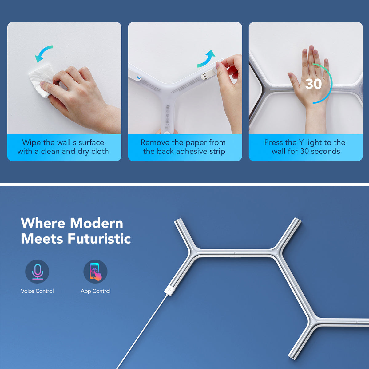 Govee Y Shape Light Panel (7 pack) - Smart LED Light - UNBOXED DEAL