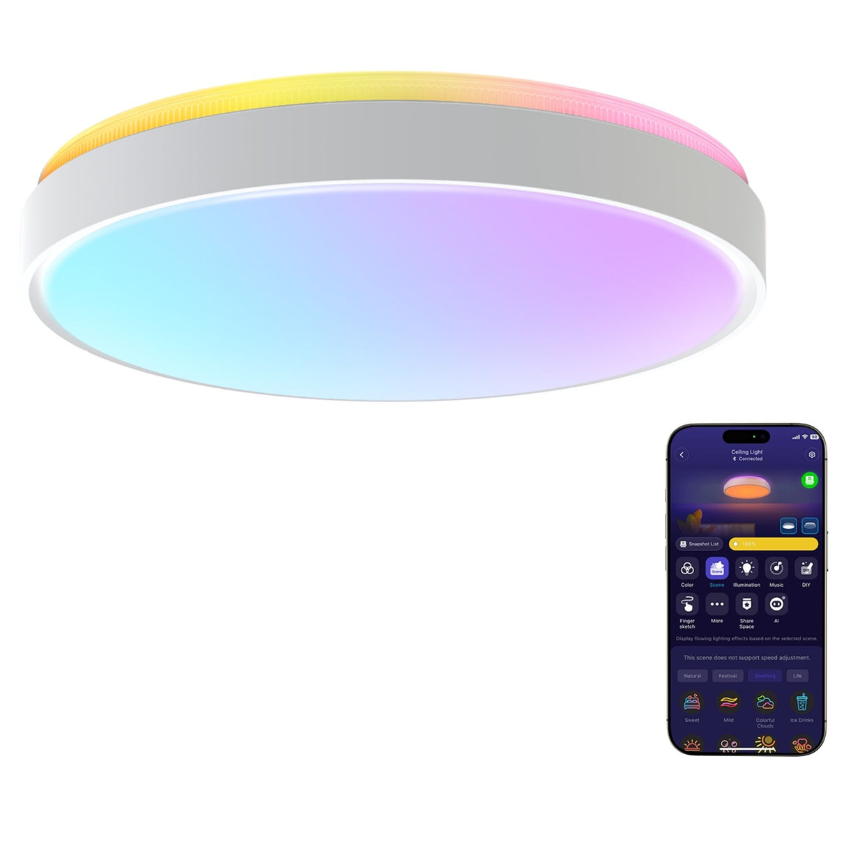 Govee 15-Inch RGBICWW Smart Ceiling Light Pro