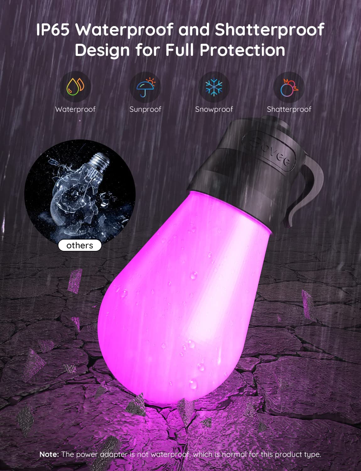 Govee RGBIC Warm White Wi-Fi & Bluetooth Smart Outdoor String Lights (15m)