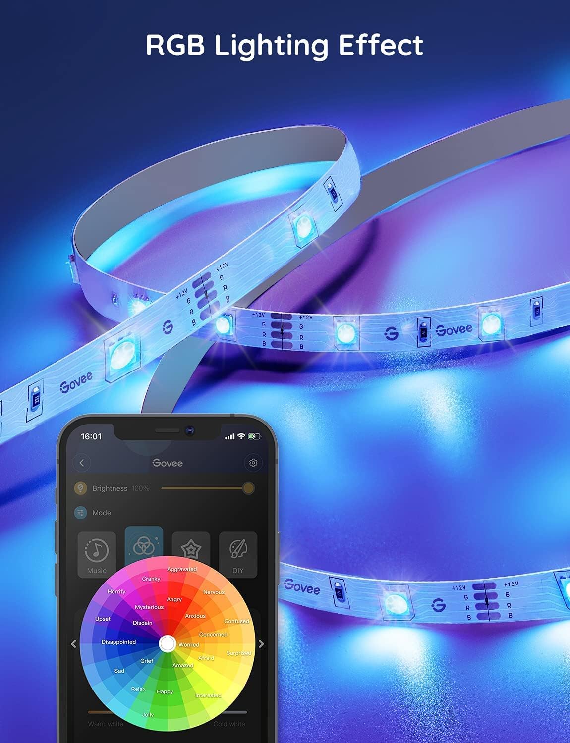Govee LED Strip 5m Long Alexa Smart RGB WiFi LED Strip