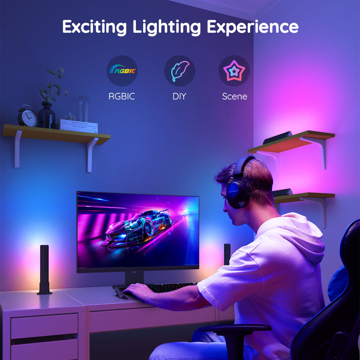 Govee RGBICWW WiFi + Bluetooth Flow Plus Light Bars - Smart LED Light Bars UNBOXED DEAL