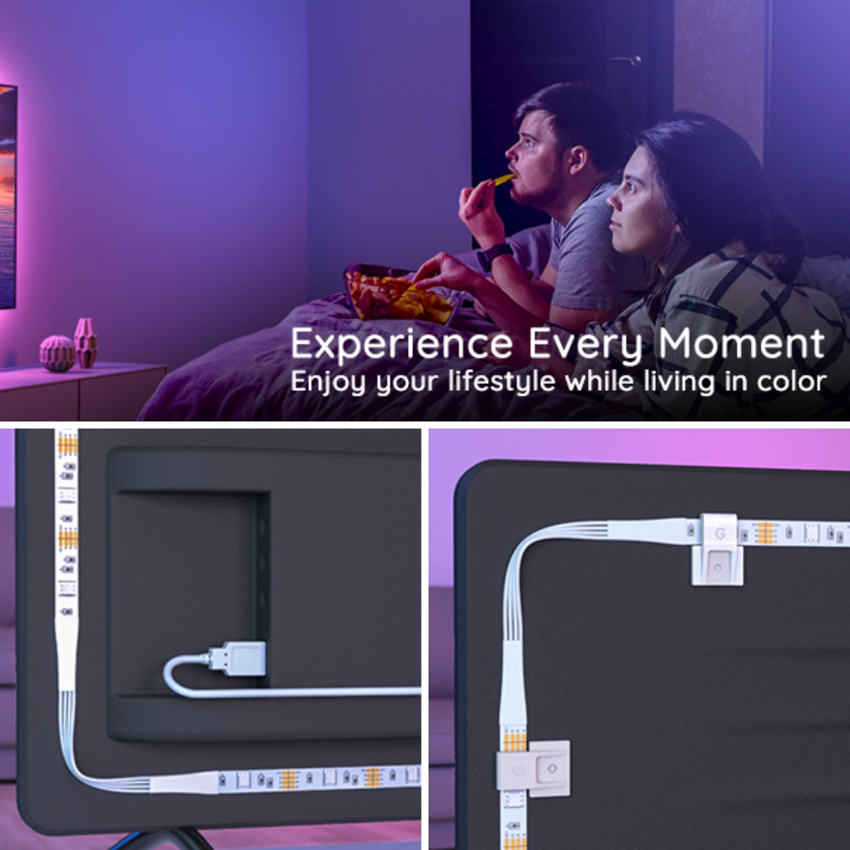 Govee Bluetooth RGB LED Backlight Strip for TVs (TV Sizes of 46-60 Inches)