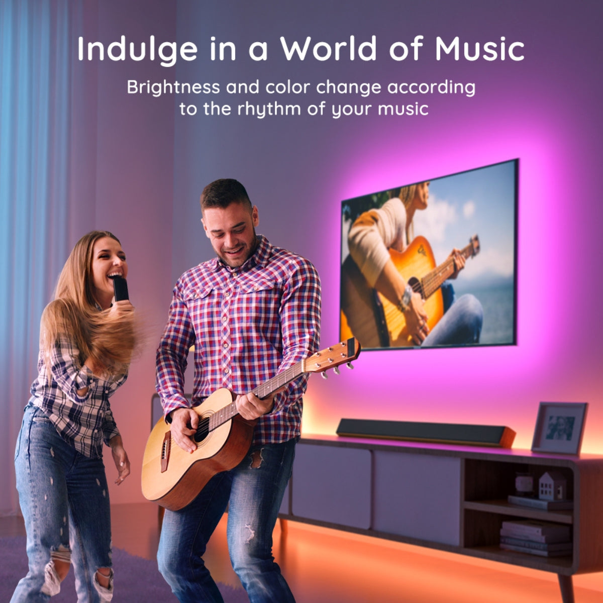 Govee Bluetooth RGB LED Backlight Strip for TVs (TV Sizes of 46-60 Inches) - UNBOXED DEAL