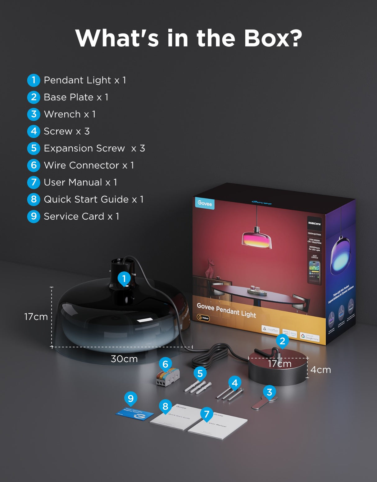 Govee Pendant Light for Kitchen Island, Three-Layer RGBIC Smart Lighting