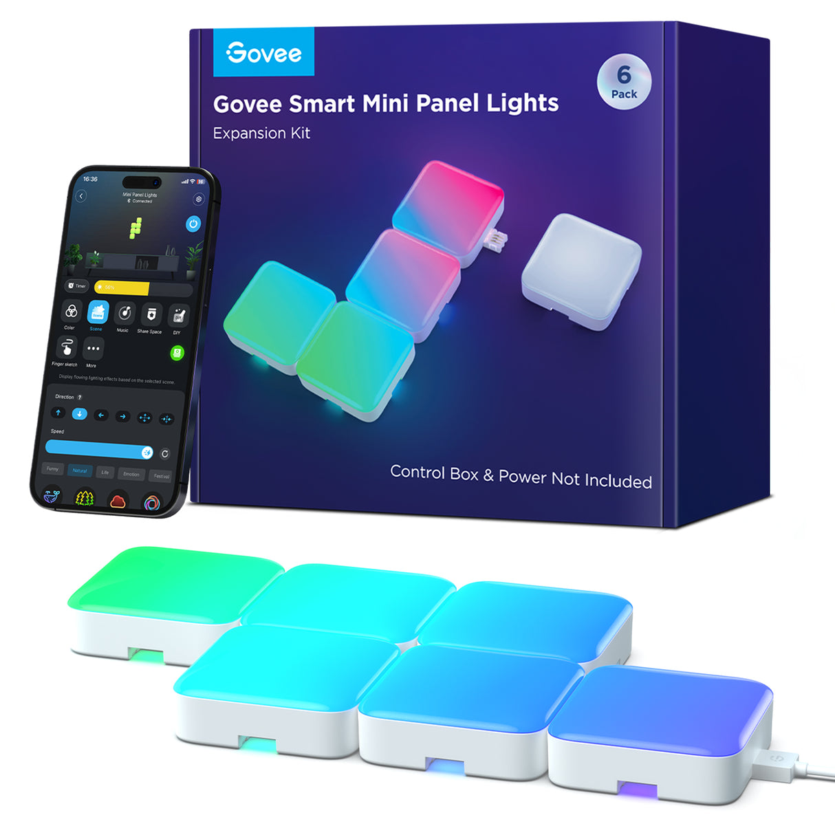 Govee Smart Mini Panel Lights Extension(6pcs in one set)