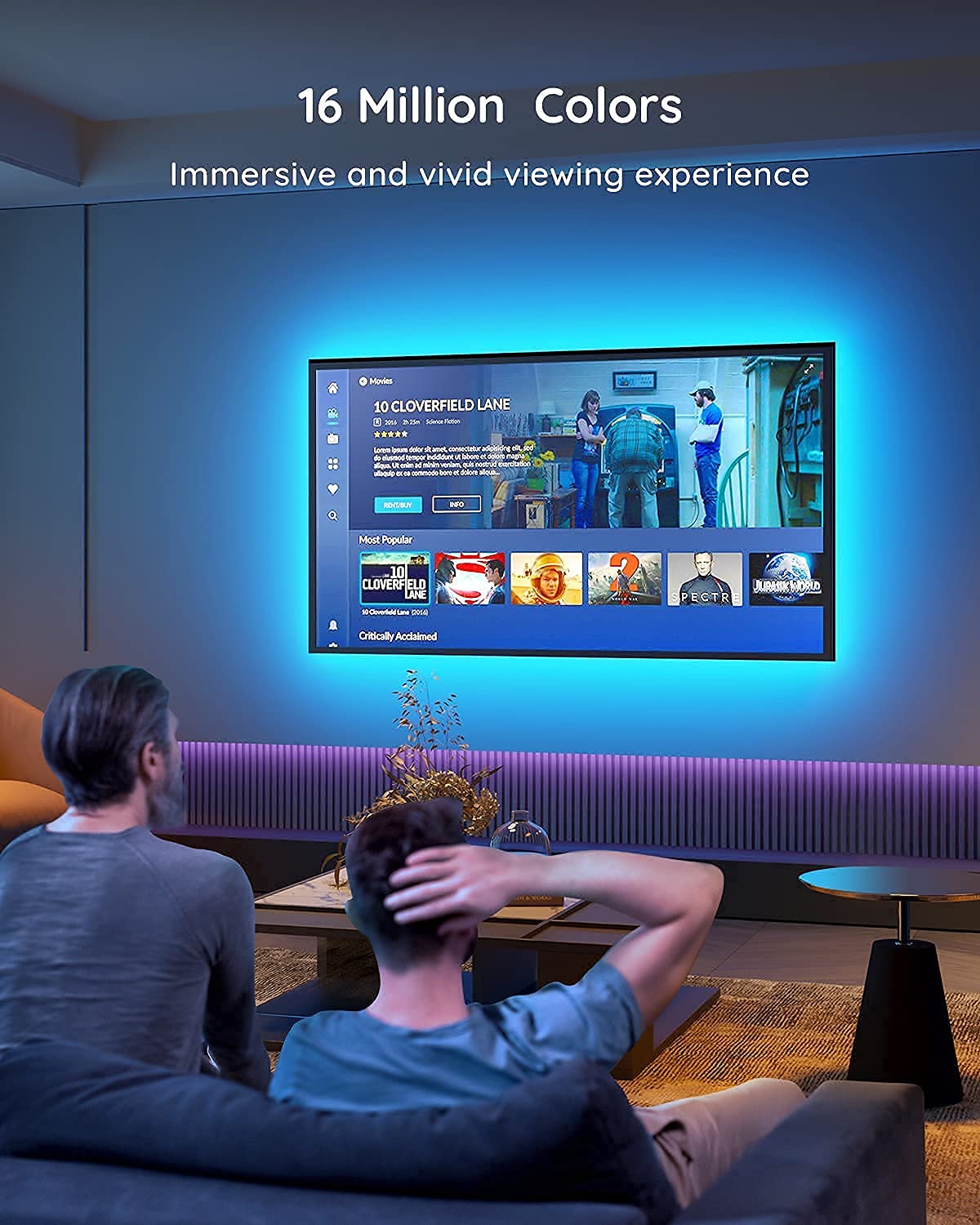 Govee Bluetooth RGB LED Backlight Strip for TVs (TV Sizes of 46-60 Inches)