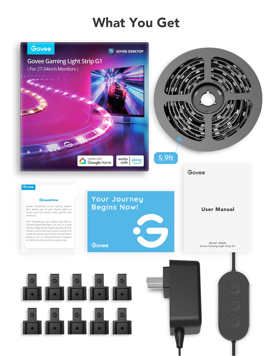 Govee Gaming Monitor Light Strip G1 - Smart LED Backlight 27-34" Monitors - UNBOXED DEAL