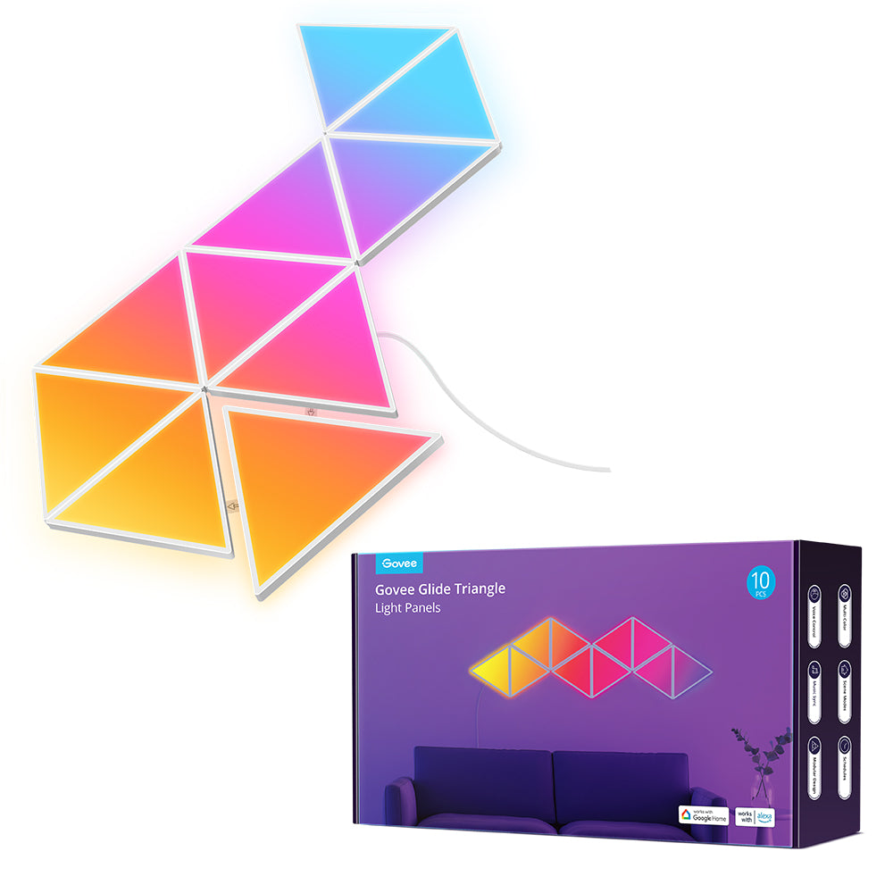 Govee Glide Triangle Light Panels (10PCS) - Smart Gaming & Ambiance RGBIC