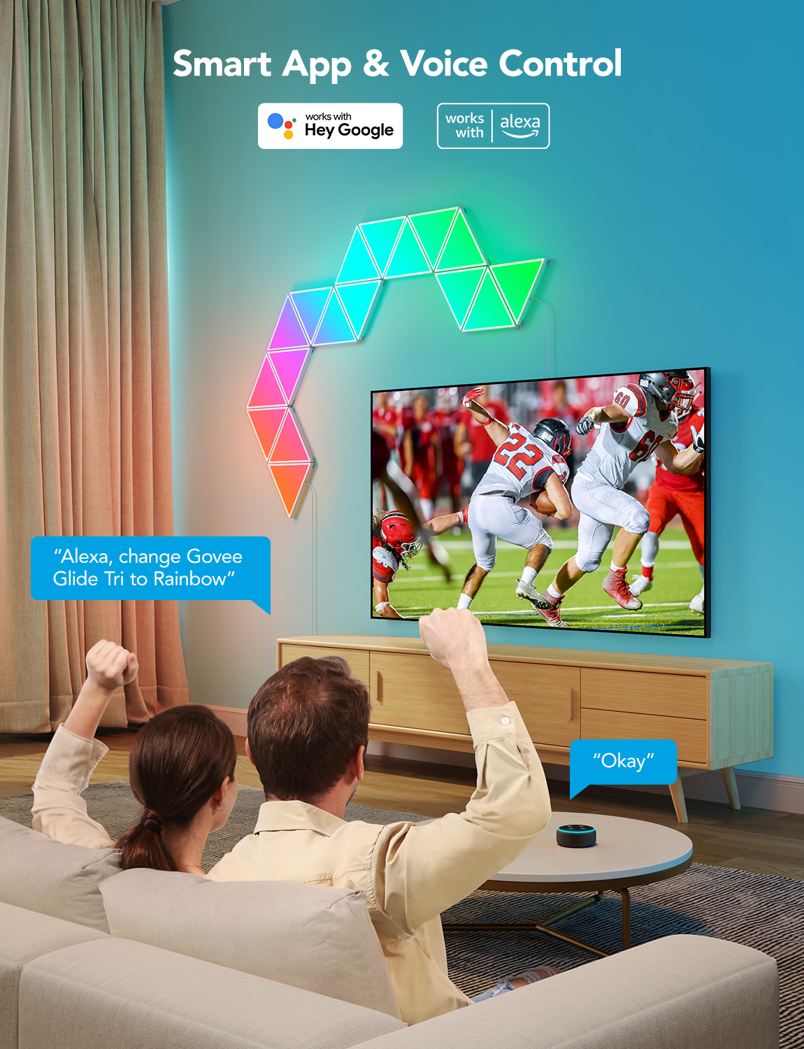 Govee Glide Triangle Light Panels (10PCS) - Smart Gaming & Ambiance RGBIC