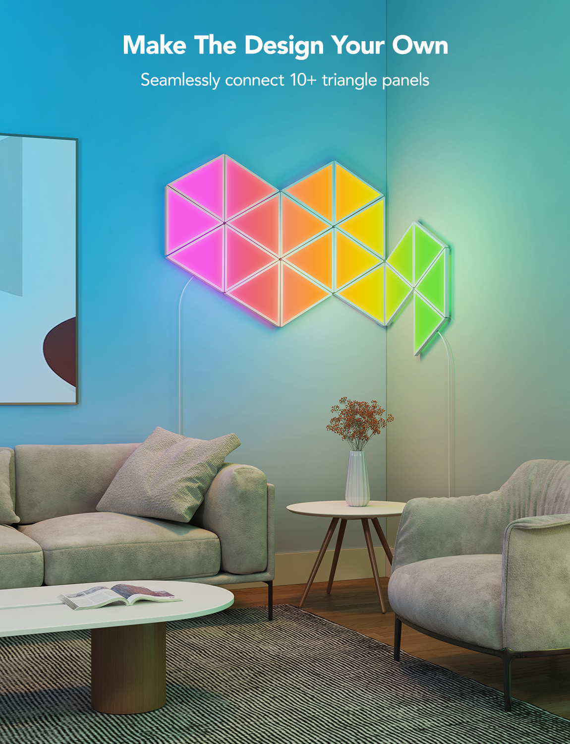 Govee Glide Triangle Light Panels (10PCS) - Smart Gaming & Ambiance RGBIC