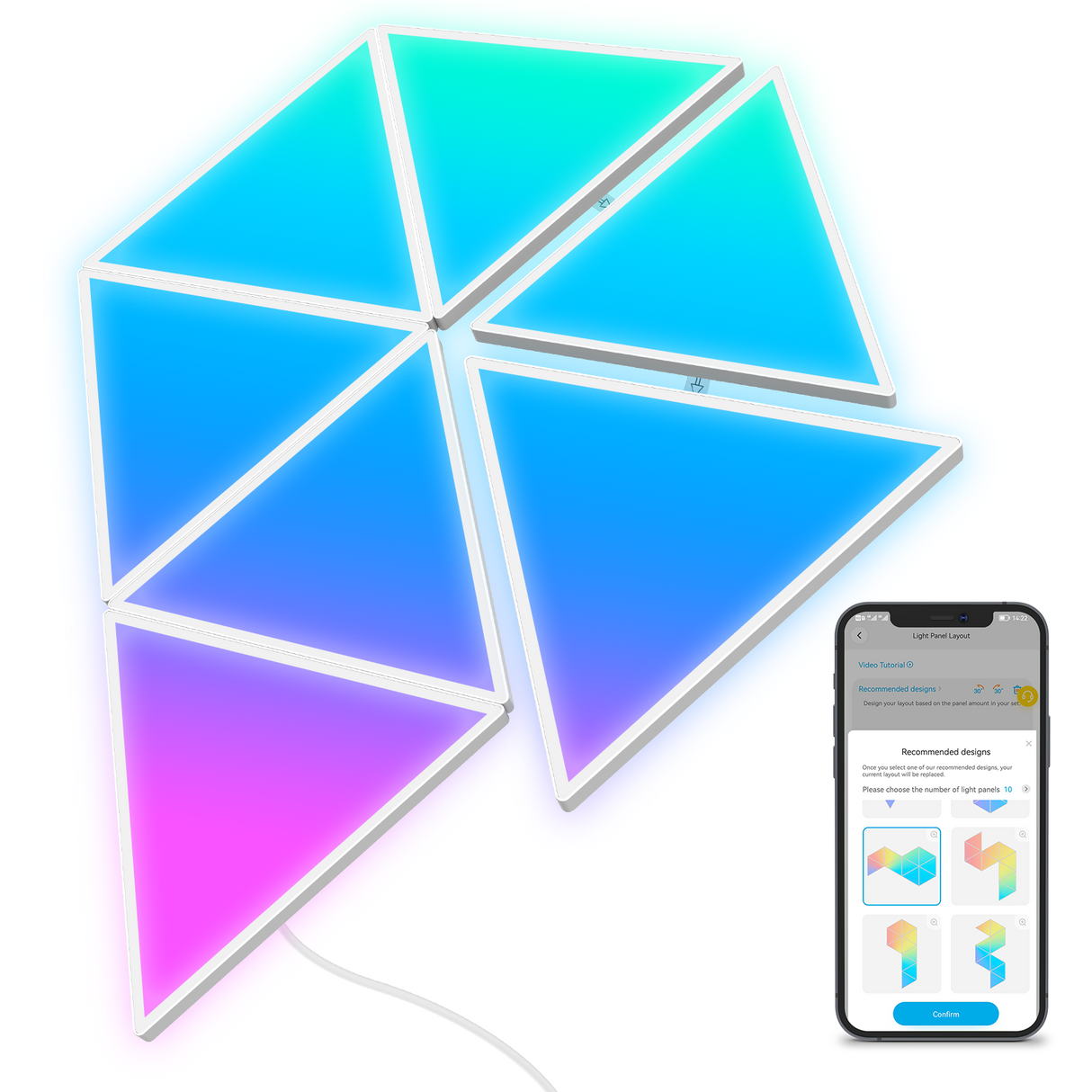 Govee Glide Triangle Light Panels (10PCS) - Smart Gaming & Ambiance RGBIC