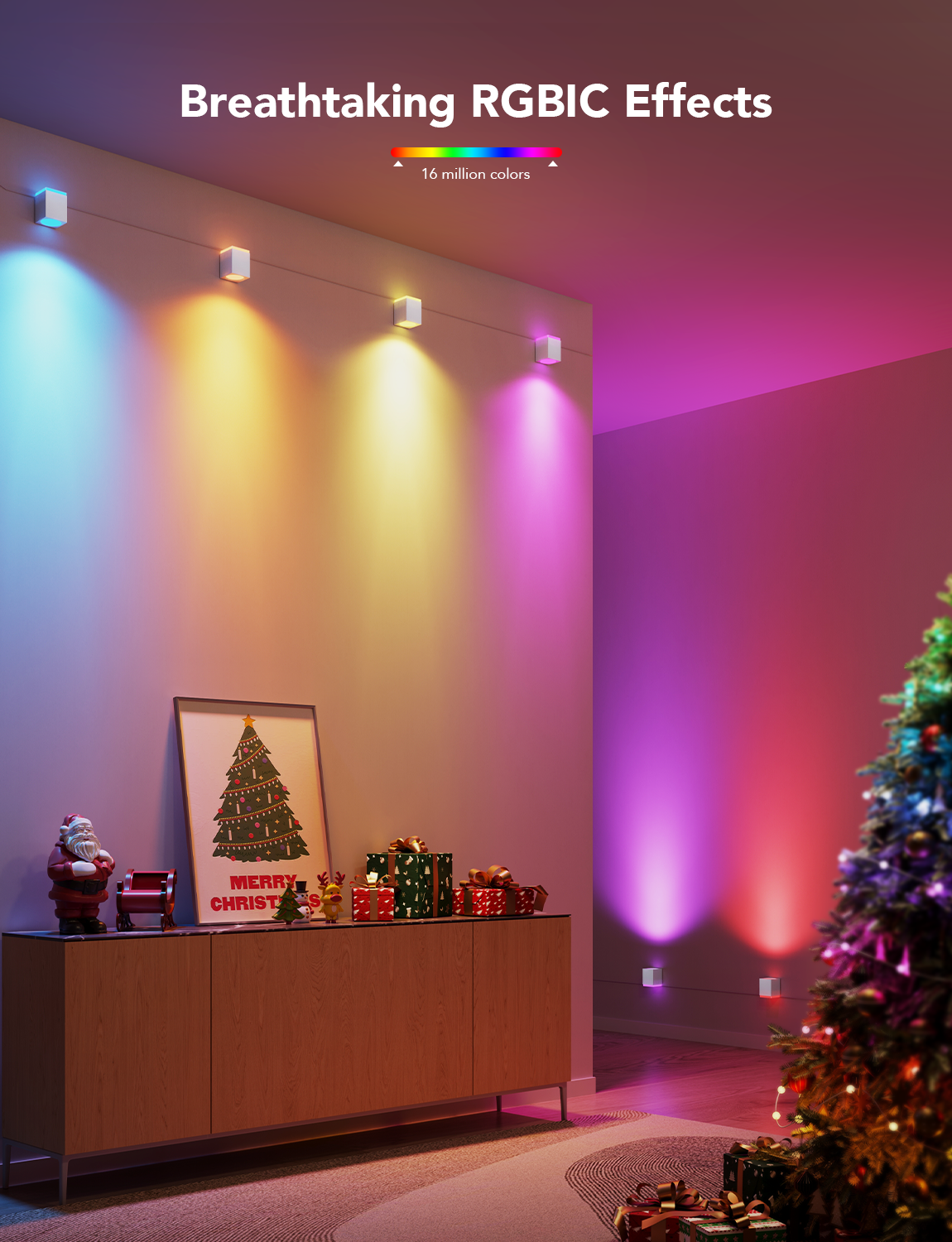 Govee RGBIC Cube Wall Sconces (6 PCS) - Smart Wall Mounted Down/Spot Lights