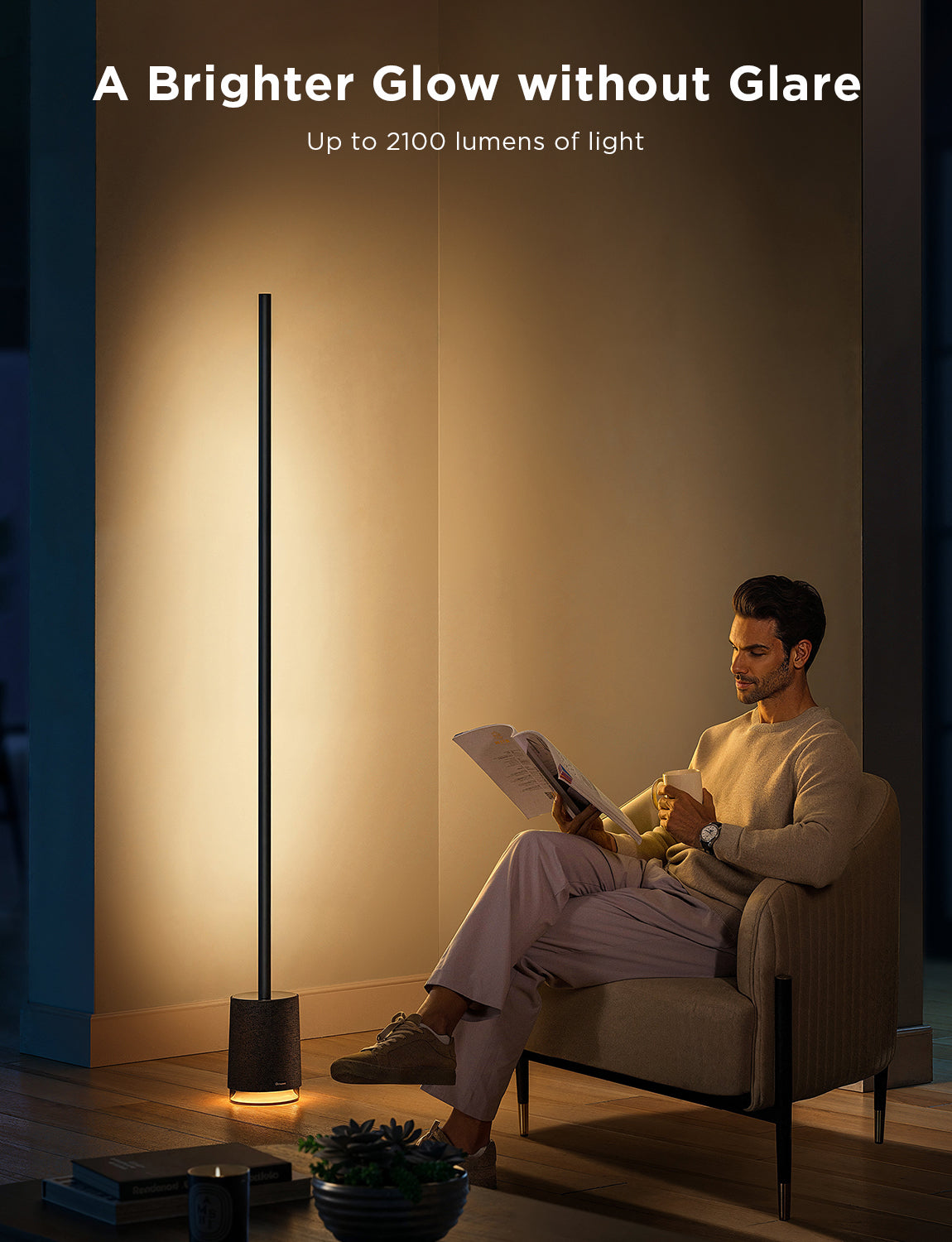 Govee Floor Lamp Pro RGBICWW Smart Floor Lamp with Speaker - 1.7m - Black