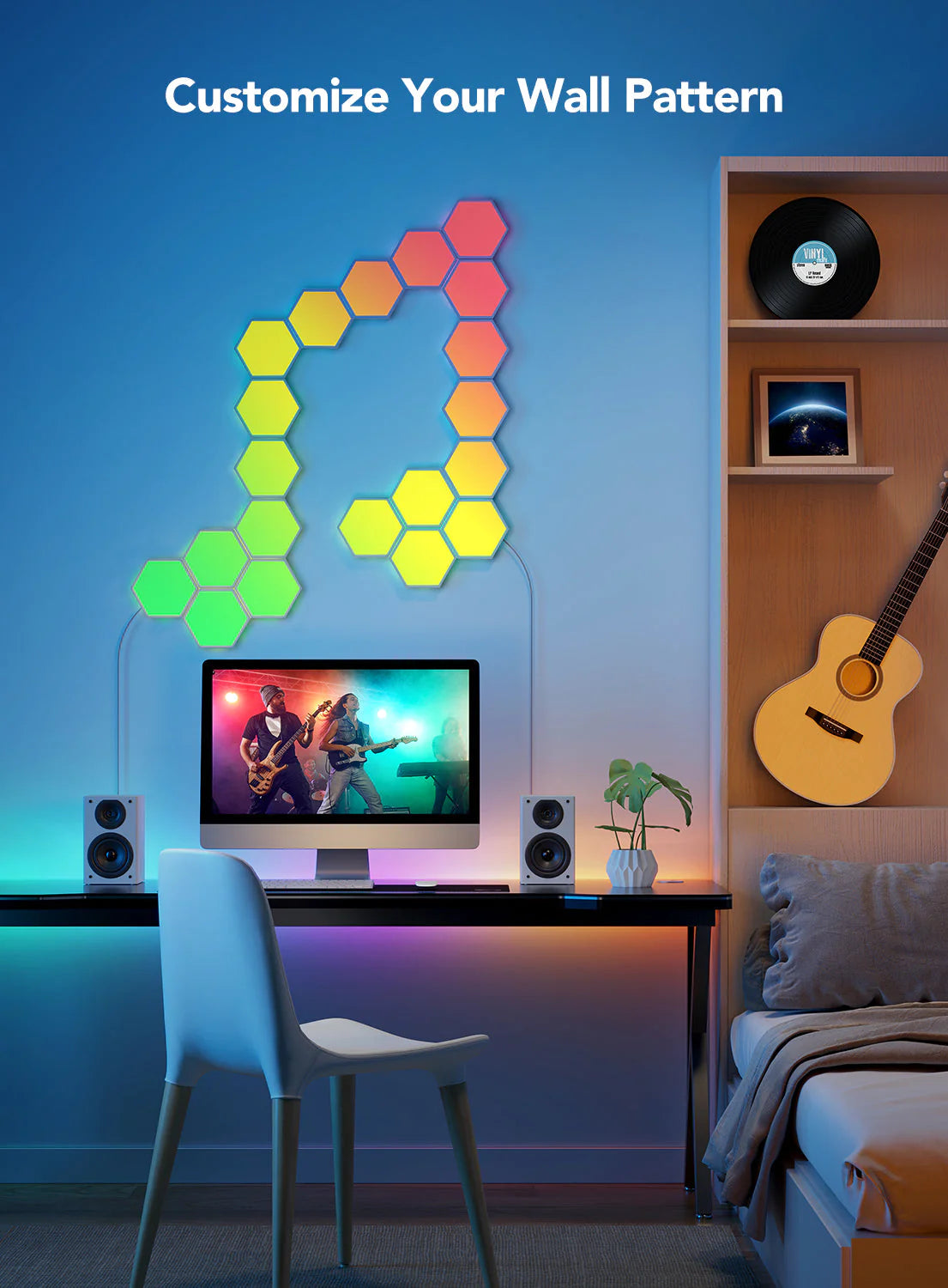 Govee Glide Hexa Light Panels (10PCS) - Smart RGBIC LED Panels for Gaming & Ambiance