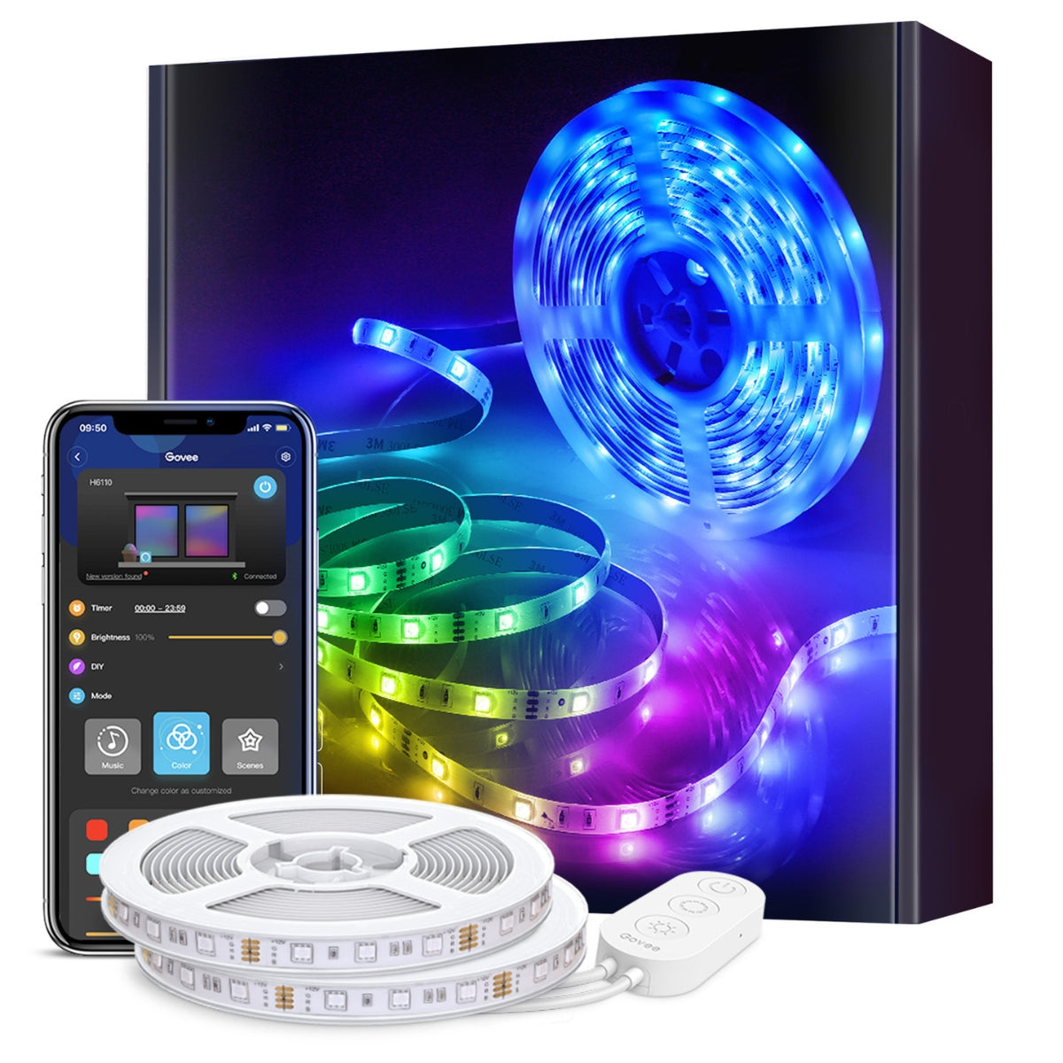 Govee RGB Smart Wi-Fi + Bluetooth LED Strip Lights [Energy Class A
