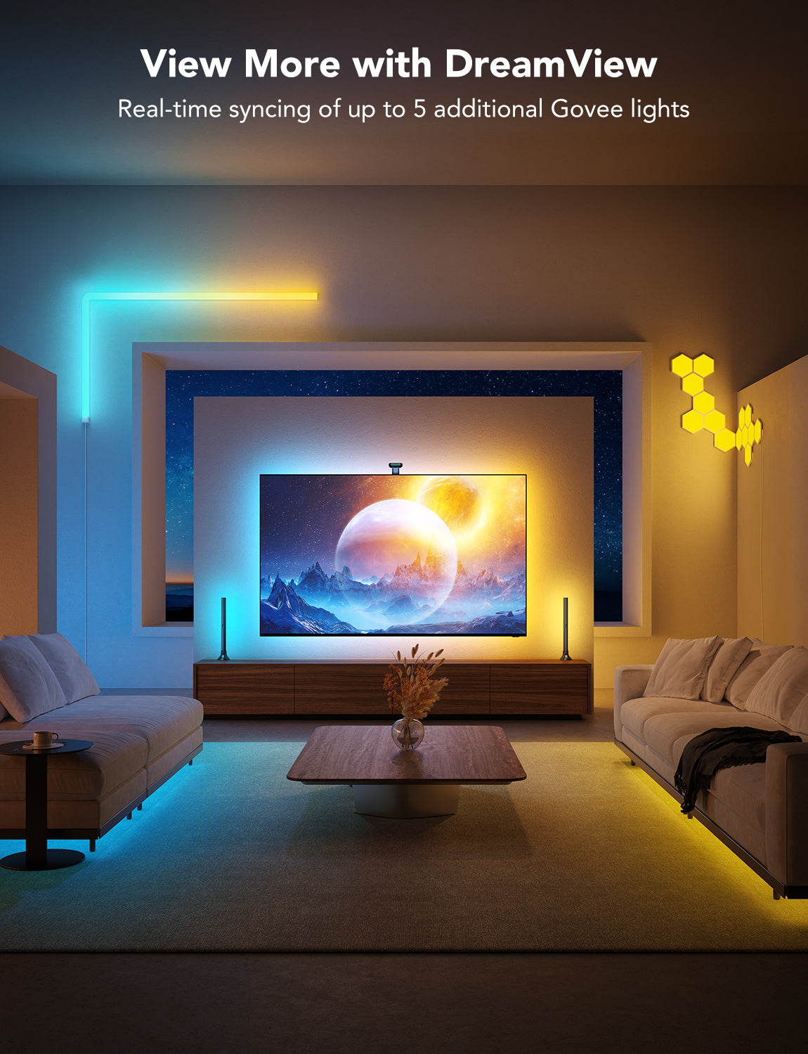 Govee DreamView T2 TV Backlight - Colour Sense Cam & LED Strip (55~65 / 75~85 inch)