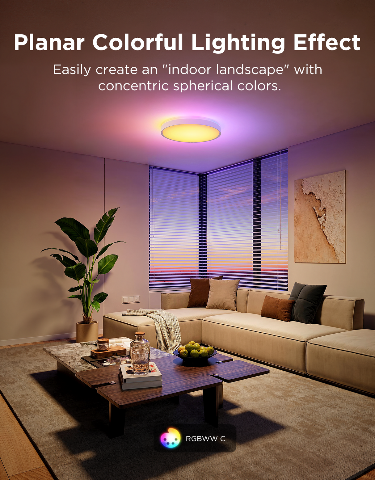 Govee 15-Inch RGBICWW Smart Ceiling Light Pro