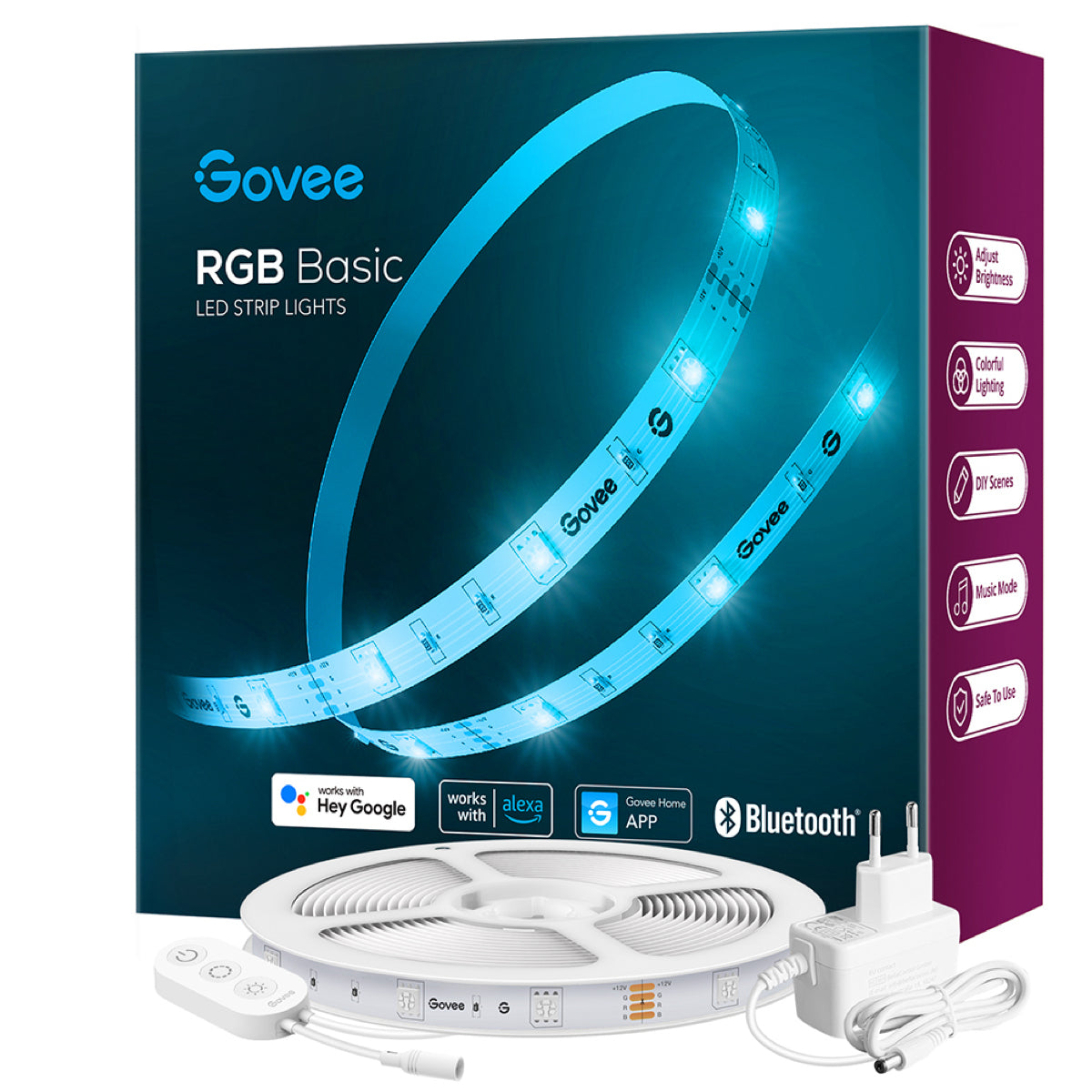 Govee LED Strip 5m Long Alexa Smart RGB WiFi LED Strip UNBOXED