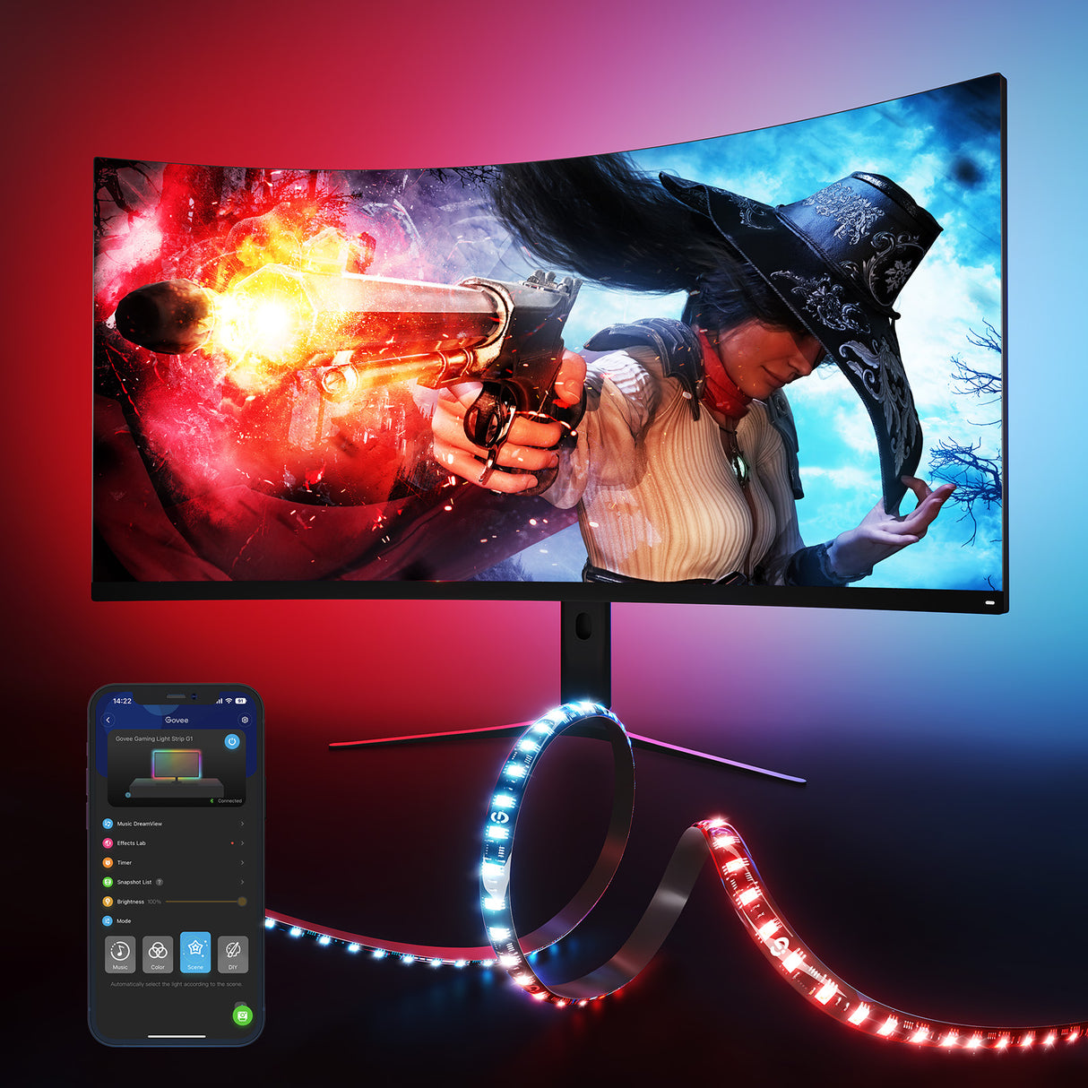 Govee Gaming Monitor Light Strip G1 - Smart LED Backlight 27-34" Monitors