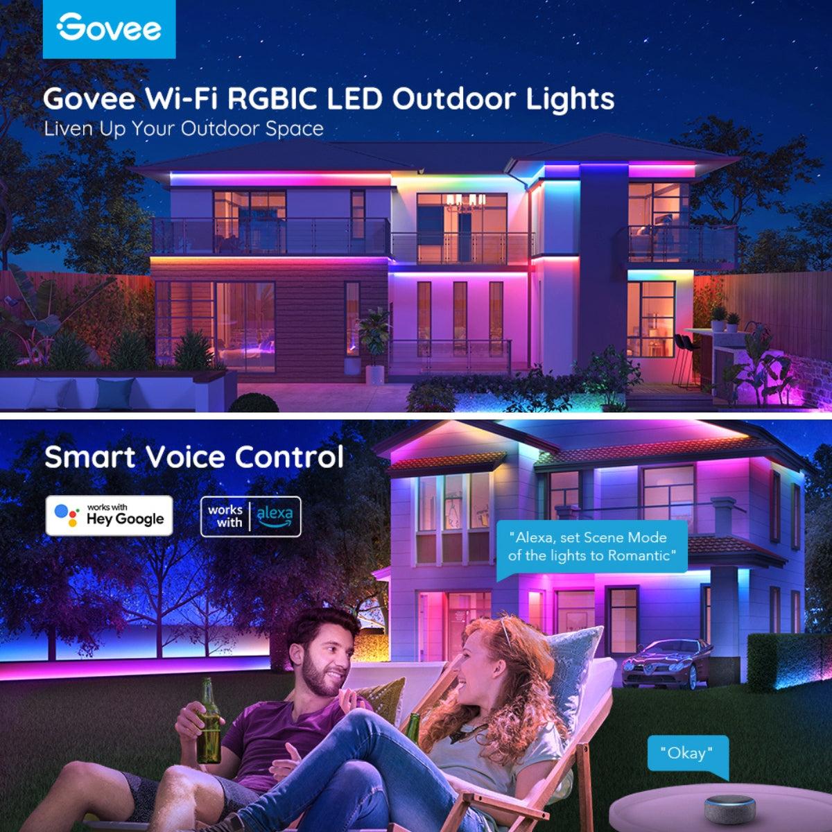 GOVEE, Govee Phantasy Outdoor LED RGBIC Strip (10m), Men, Electronics