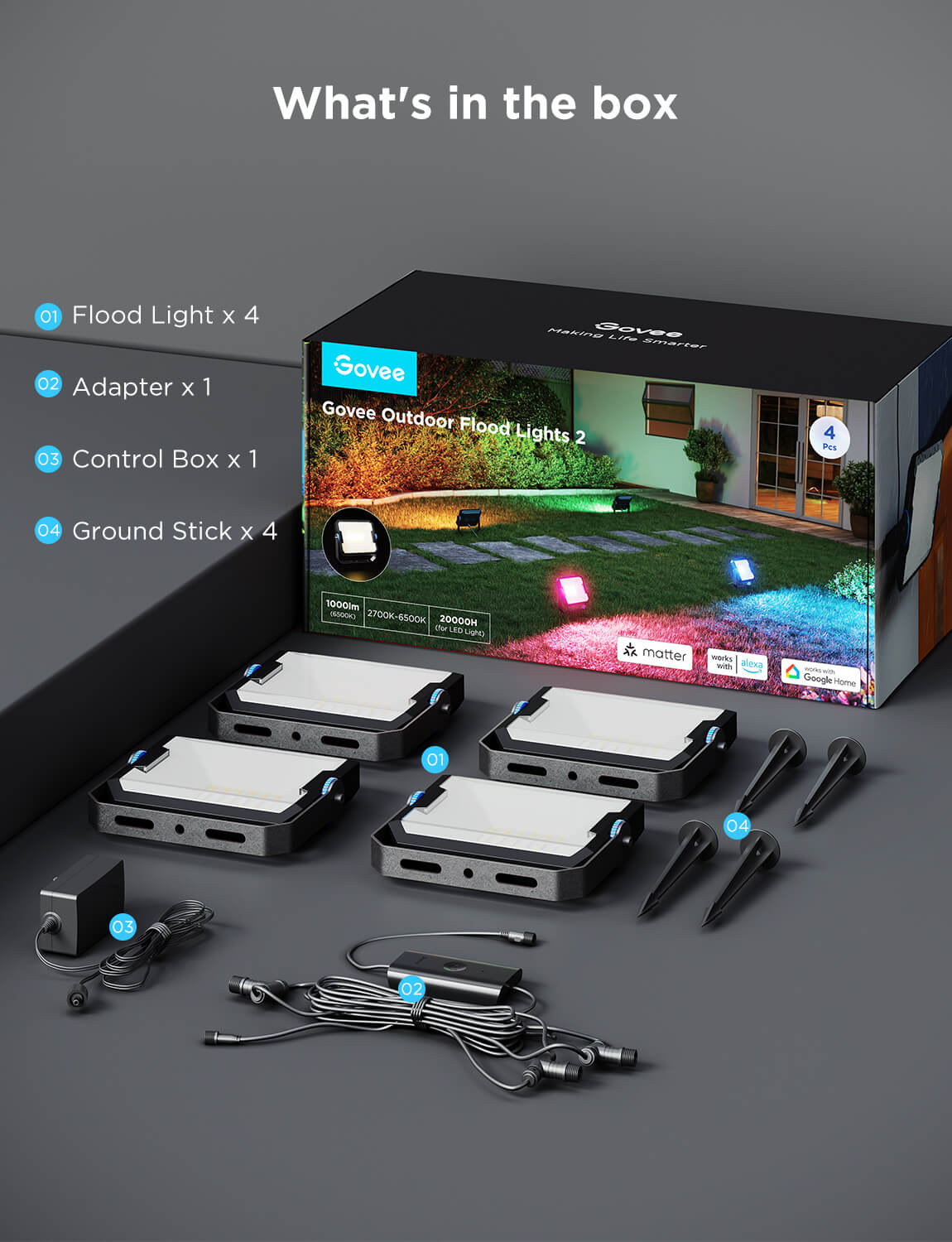 Govee Flood Lights 2 (4 Pack) - Smart Light – Govee South Africa