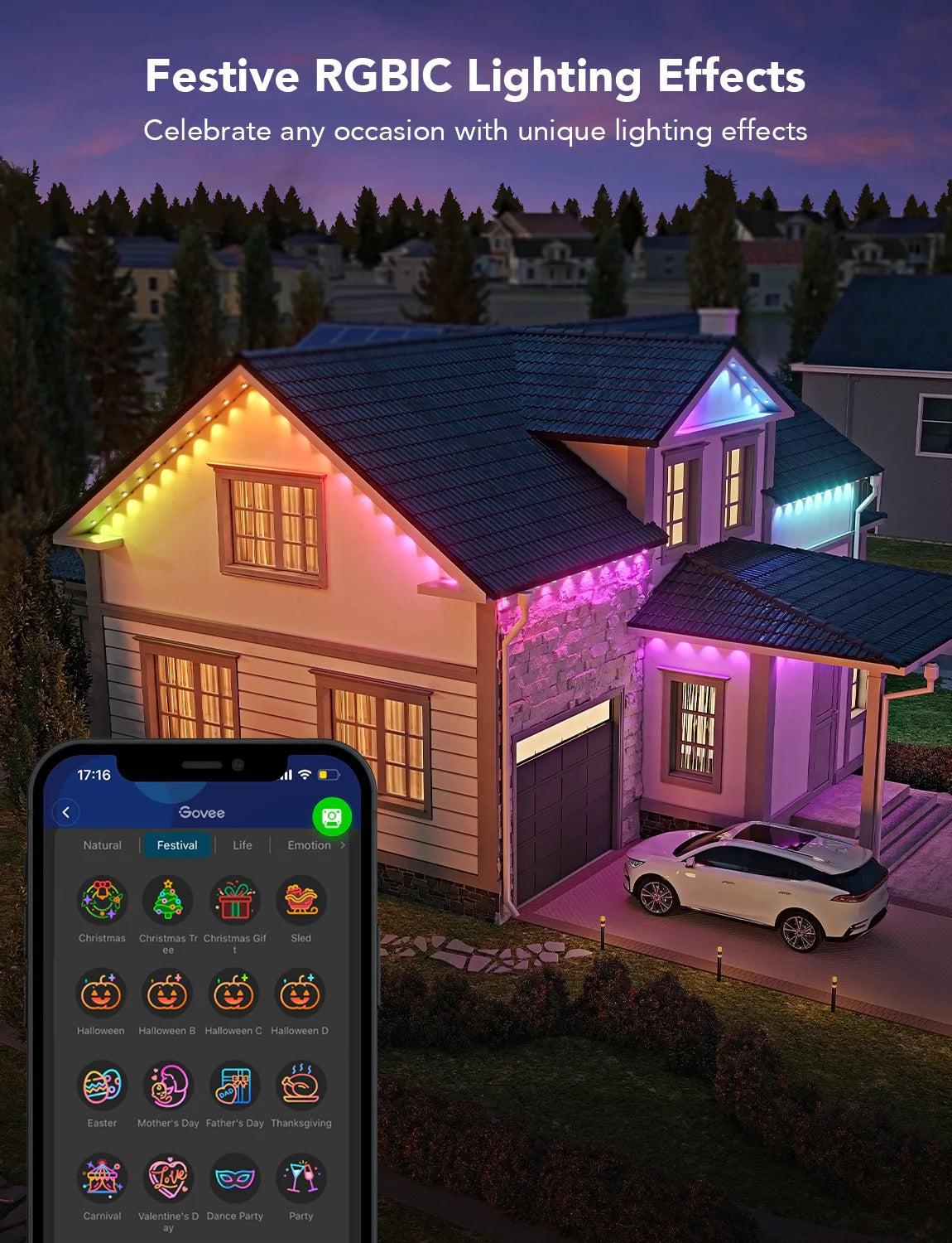 Govee Permanent Outdoor Lights (30m) - Smart IP67 RGBIC Outdoor Lights