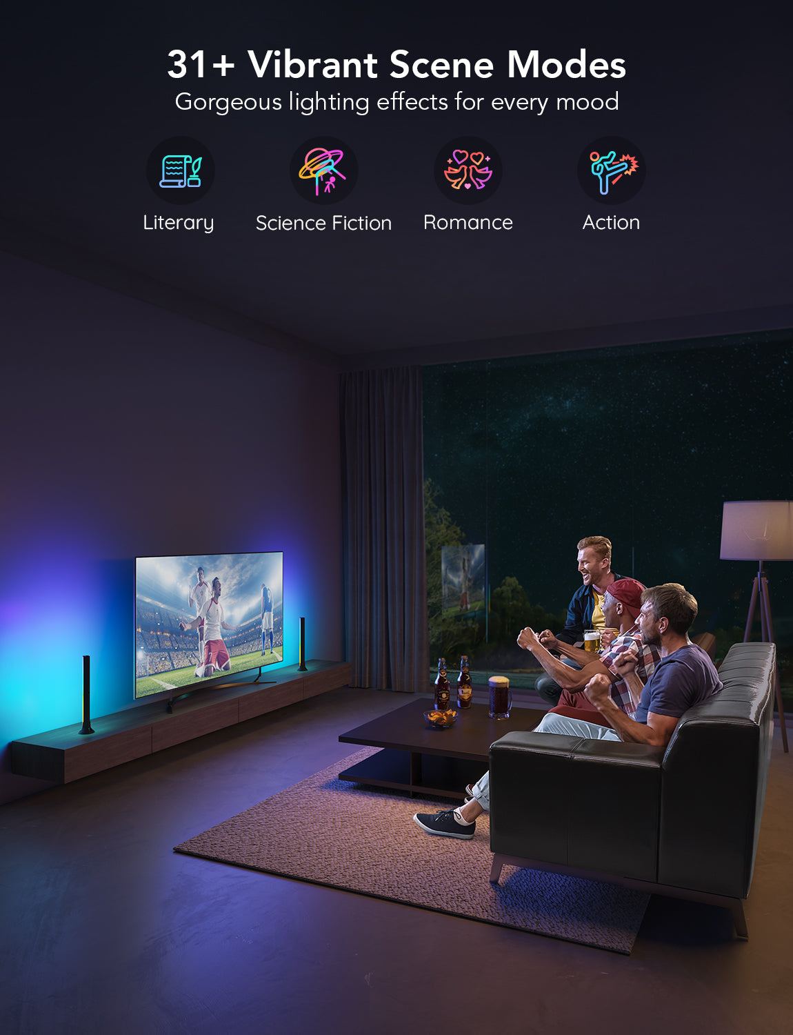 Govee RGBIC TV Light Bars for 45-70 inch TVs (38cm Tall) - Smart Ambie ...