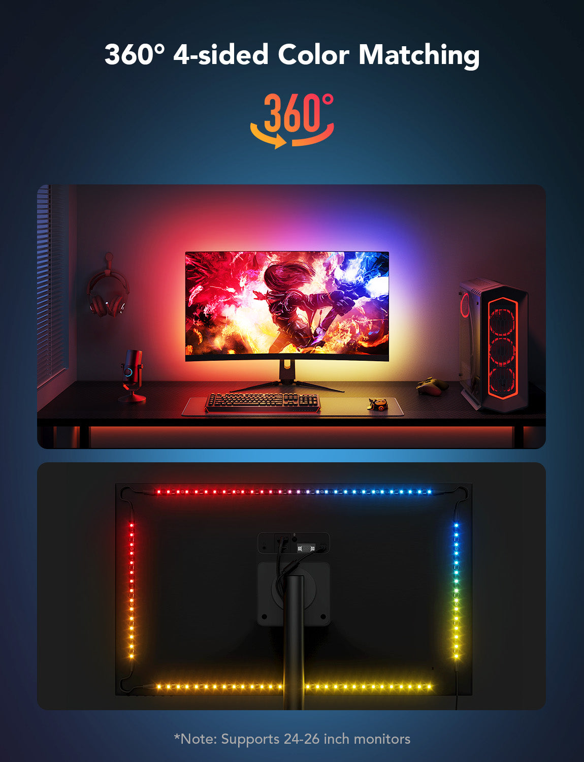 Monitor Led Red Govee Gaming Monitor Light Strip G1 - Smart LED Backlight 27-34