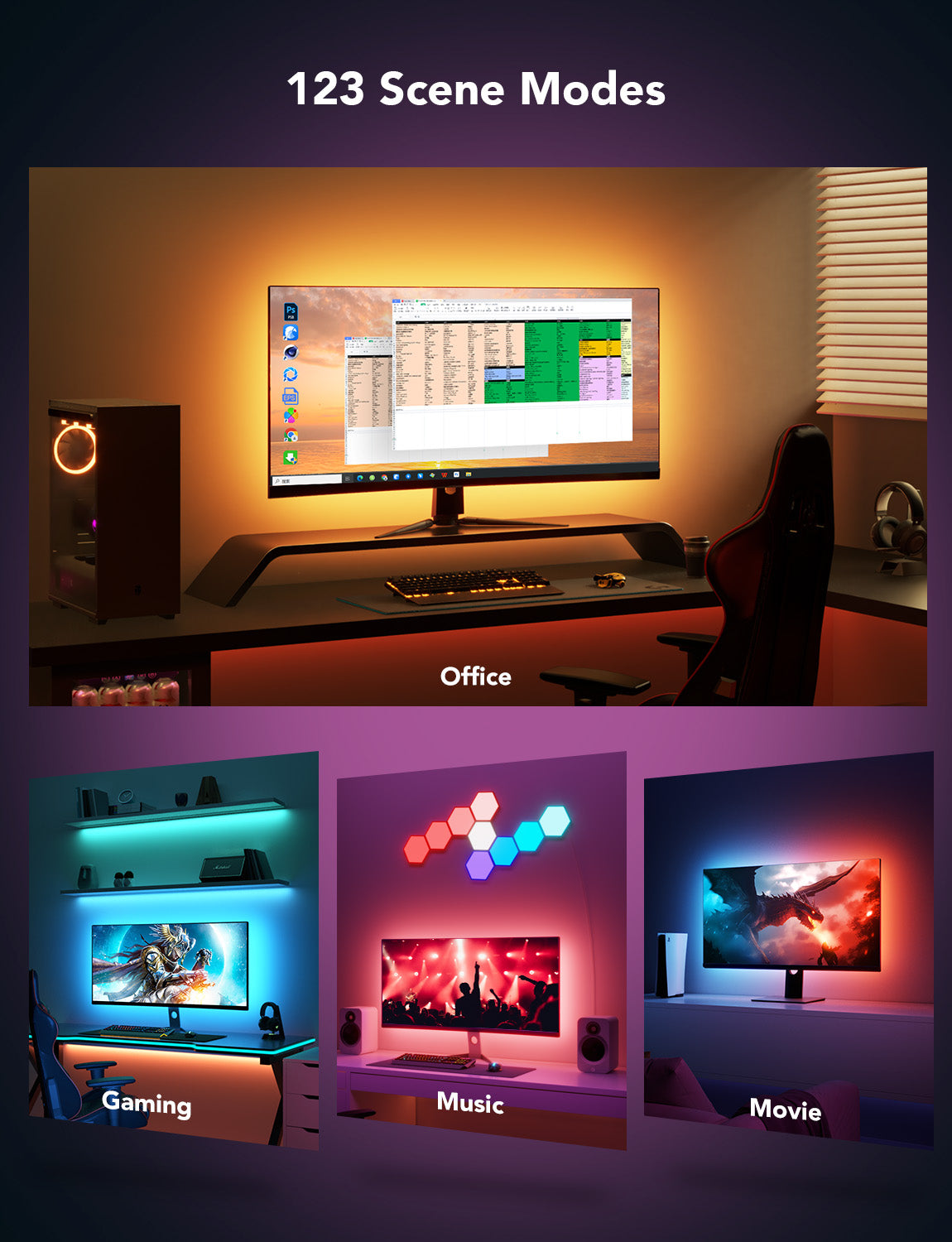 Govee Gaming Monitor Light Strip G1 - Smart LED Backlight 27-34