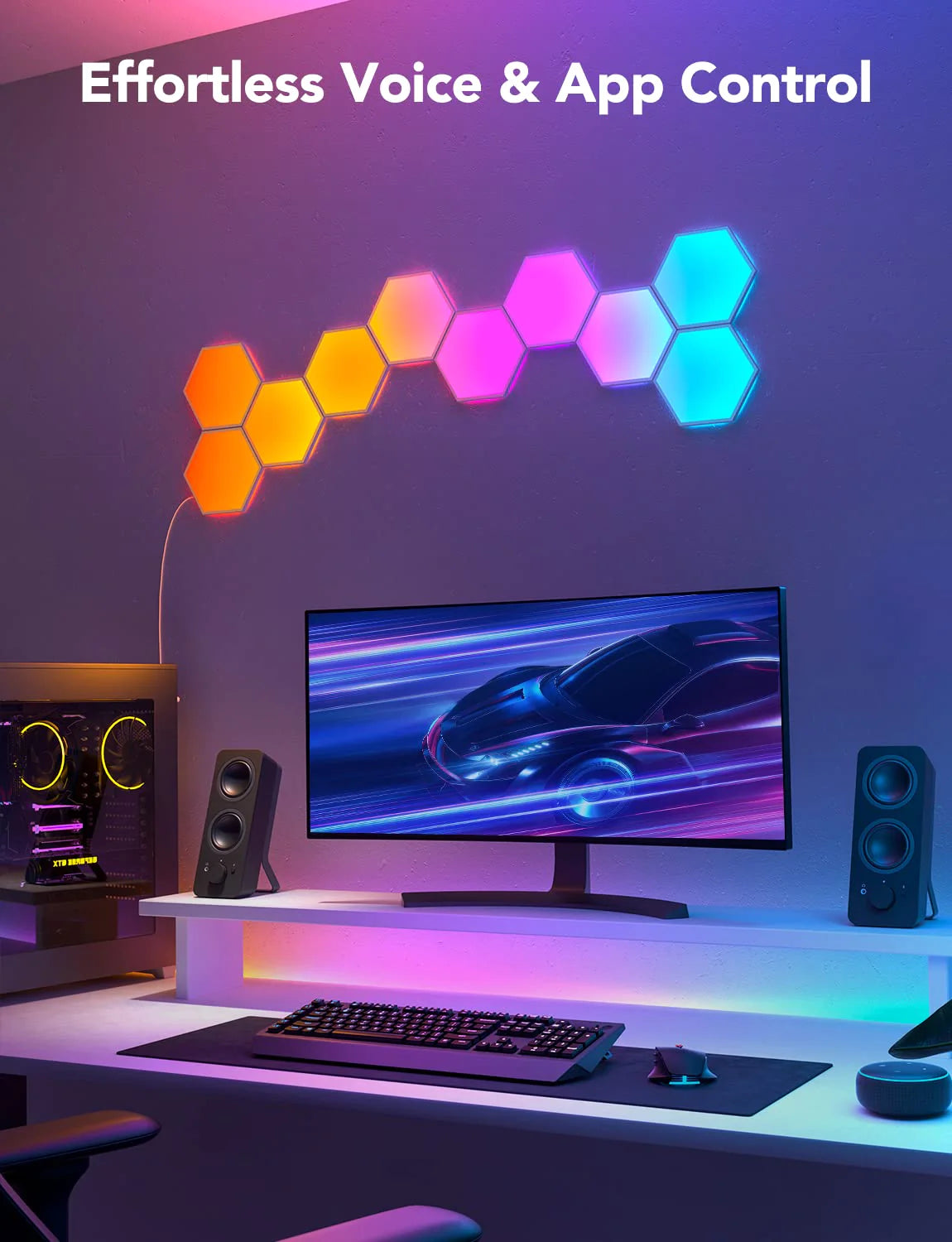 Govee Glide Hexa Light Panels (10PCS) - Smart RGBIC LED Panels for Gam ...
