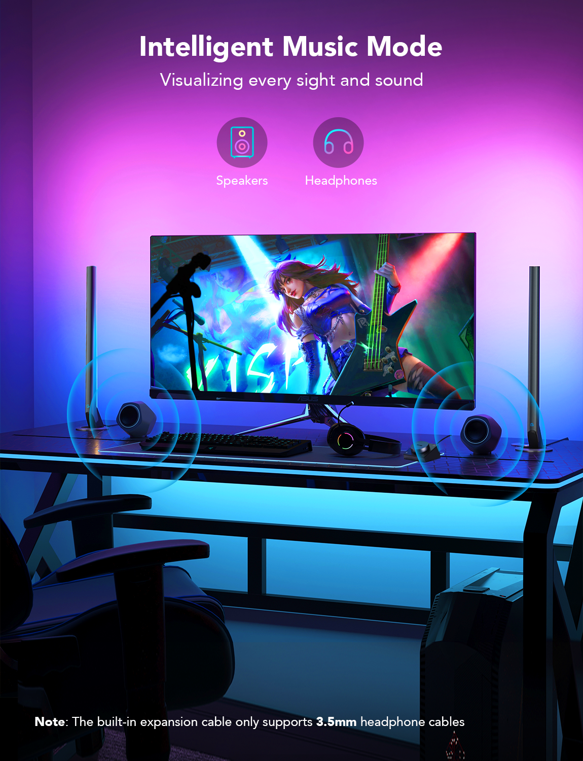 Govee Smart Gaming Light Bars (42cm high) - RGBIC, Razer Chroma/Synapse 3
