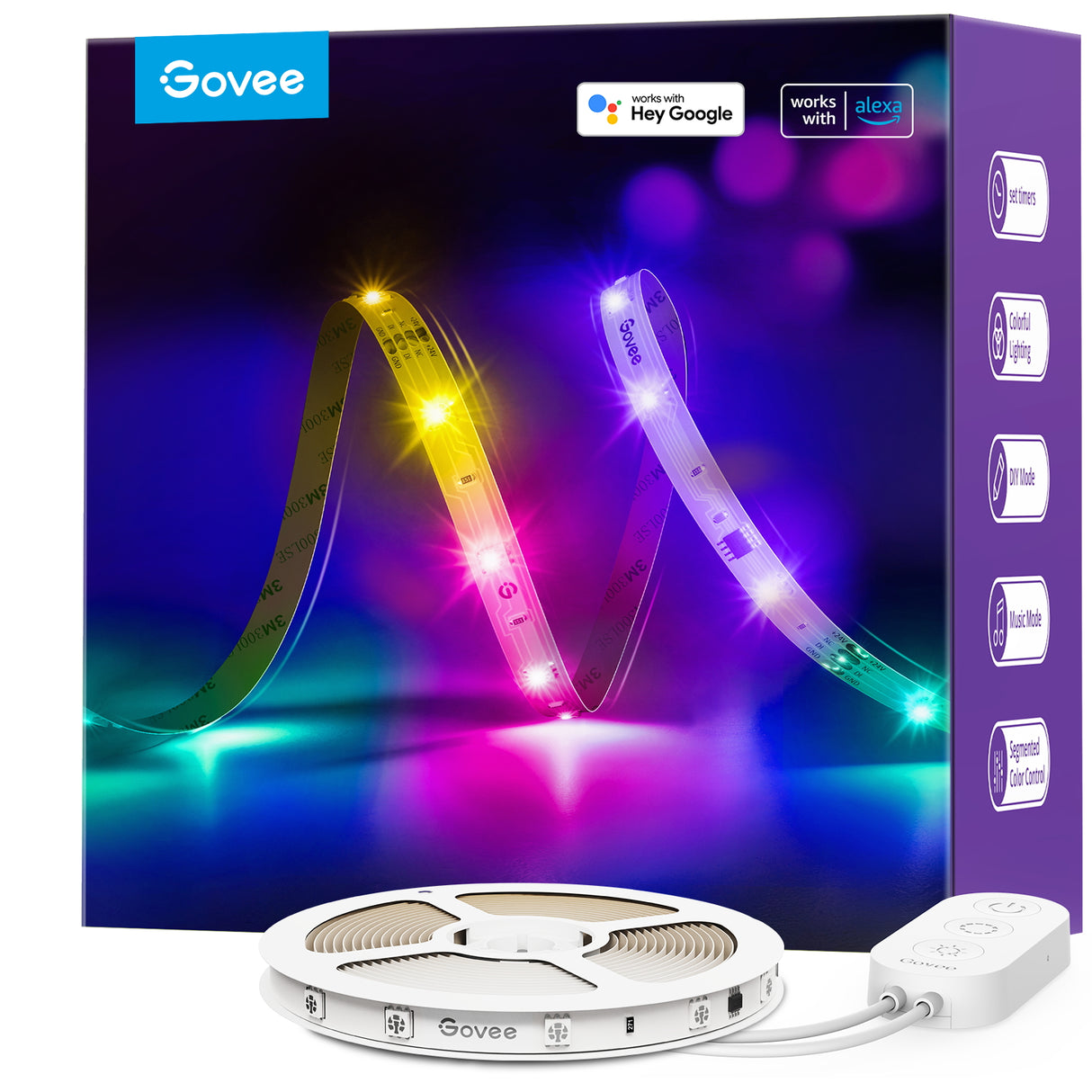 Govee RGBIC Basic Wi-Fi + Bluetooth LED Strip Lights - Govee