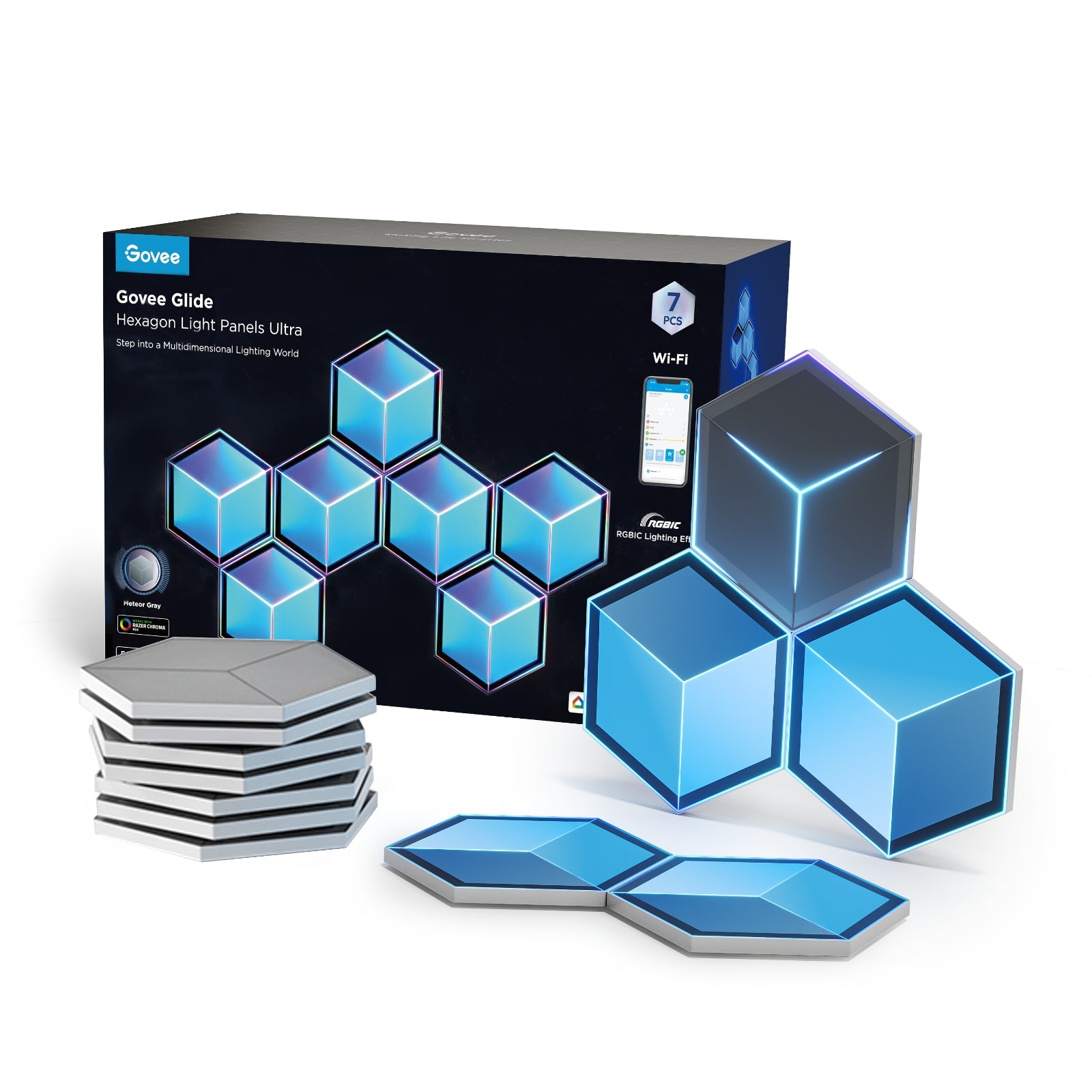 Govee 六角形ライトパネル Govee Glide Hexagon Light Panels Ultra - 7 Pack – Govee South Africa
