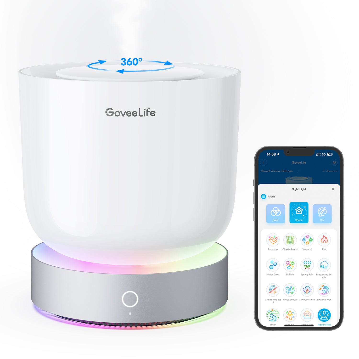 Govee Smart Aroma Diffuser (with RGBIC Lighting) - Smart App, Alexa, G ...